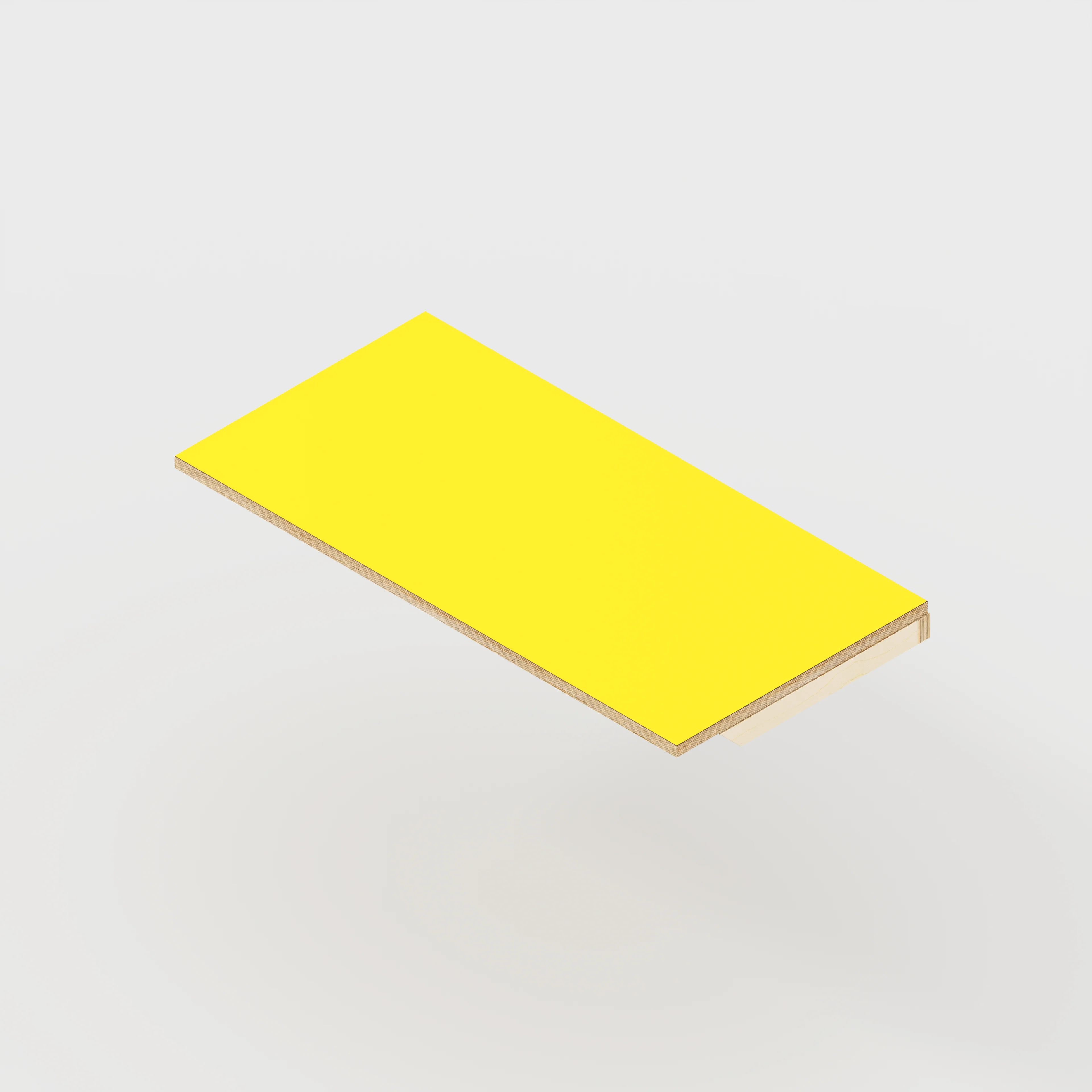 Plywood Wall Desk with Battens - Formica Chrome Yellow - 1200(w) x 600(d) - Image 3