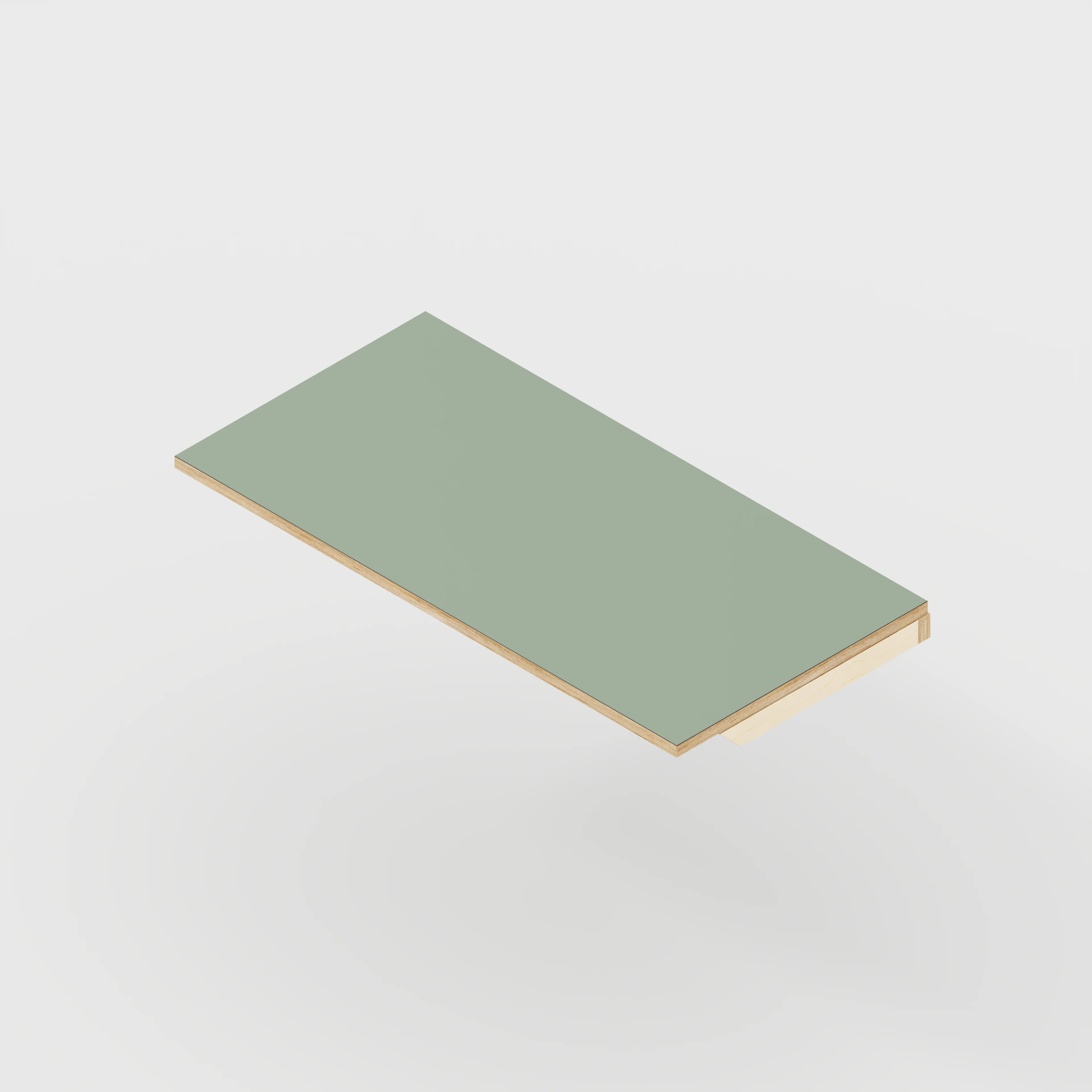 Plywood Wall Desk with Battens - Formica Green Slate - 1200(w) x 600(d) - Image 3