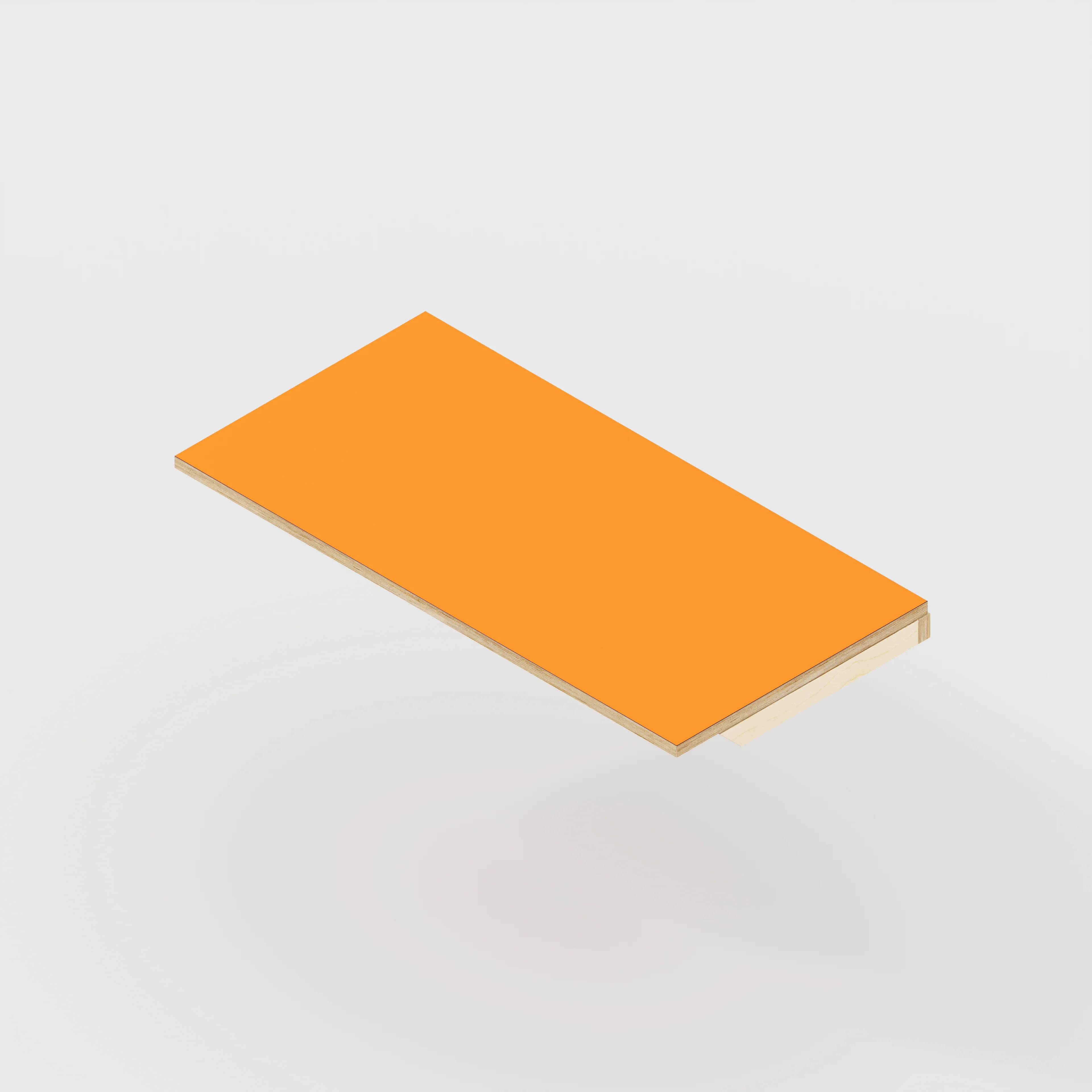 Plywood Wall Desk with Battens - Formica Levante Orange - 1200(w) x 600(d) - Image 3