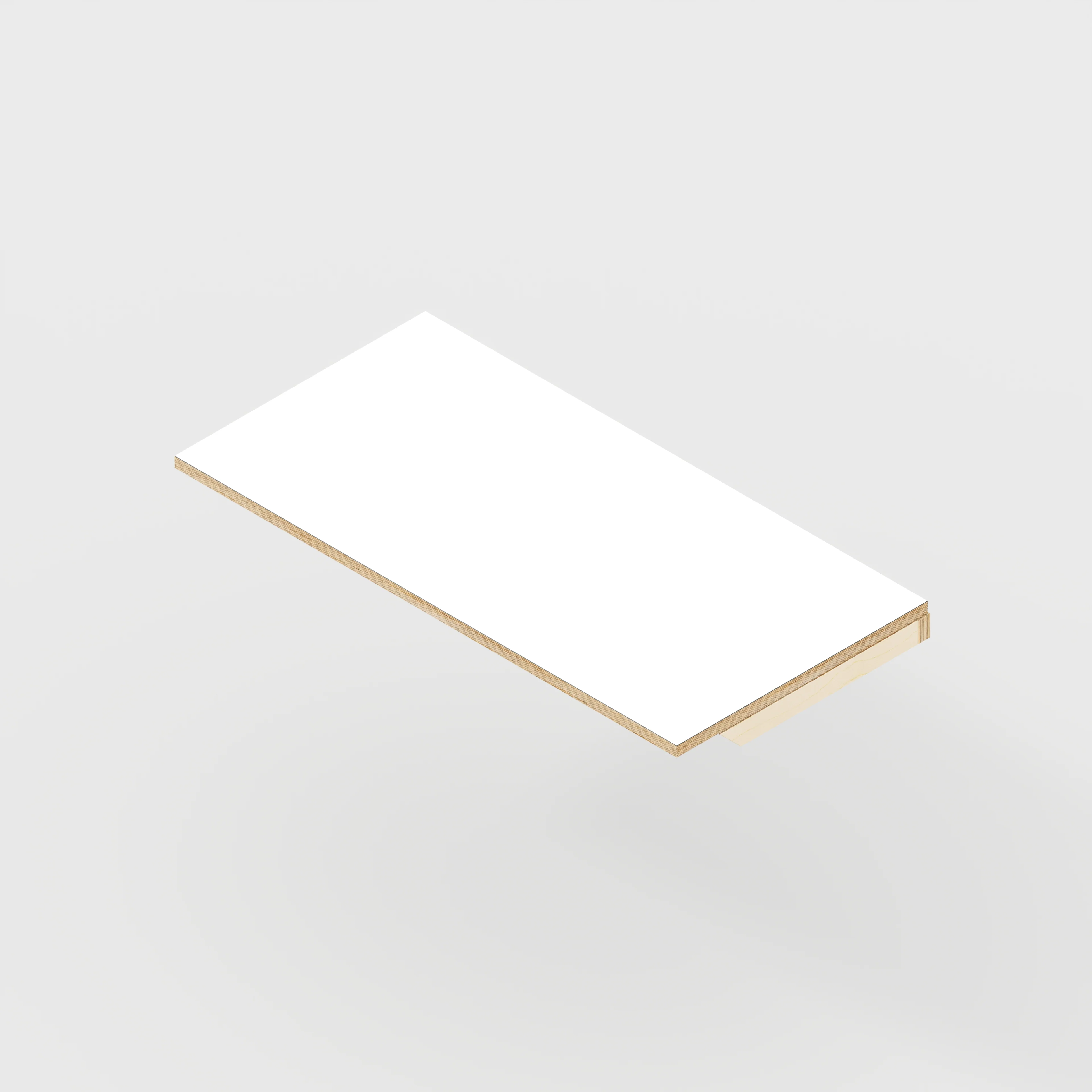 Plywood Wall Desk with Battens - Formica White - 1200(w) x 600(d) - Image 3