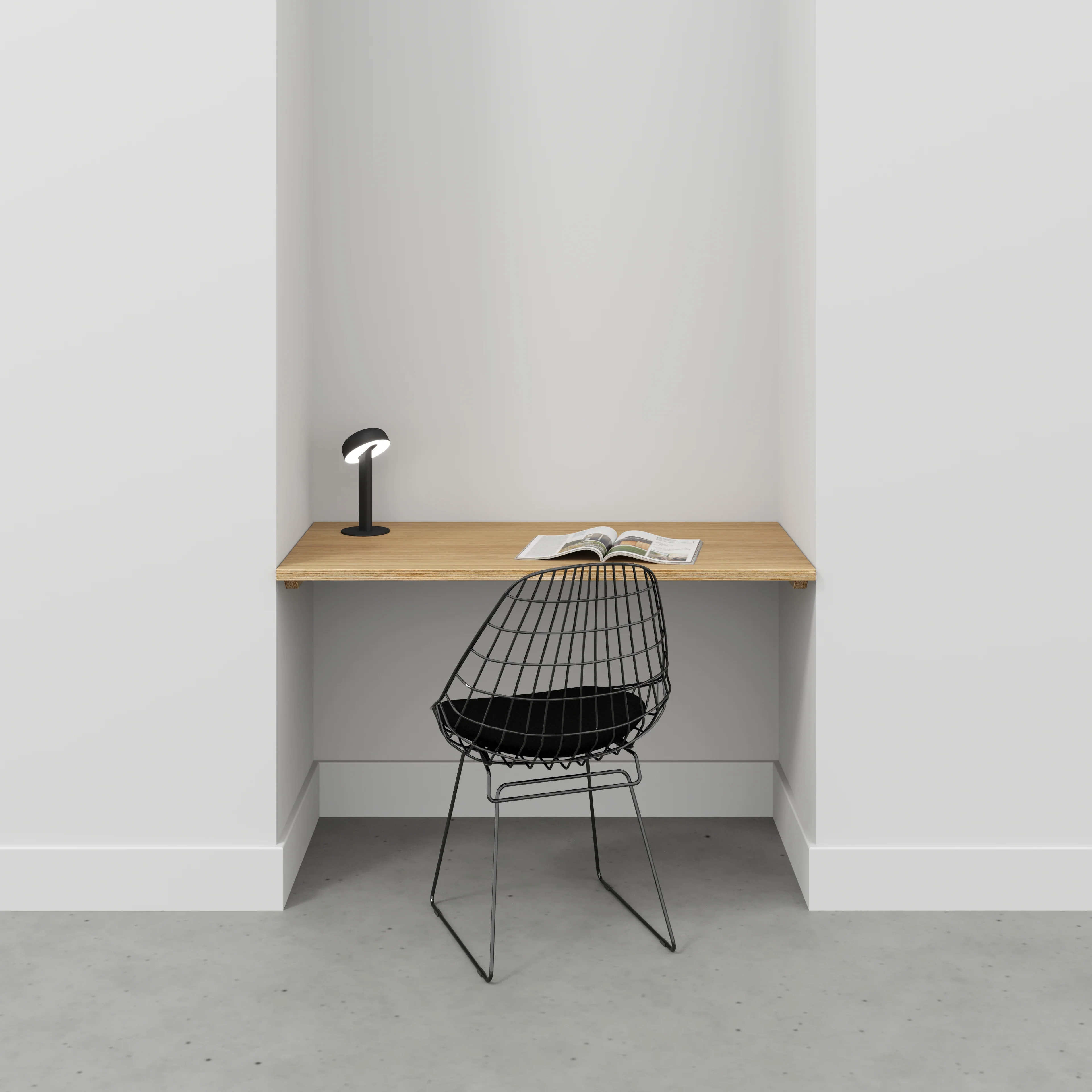 Plywood Wall Desk with Battens - Plywood Oak - 1200(w) x 600(d) - Image 2