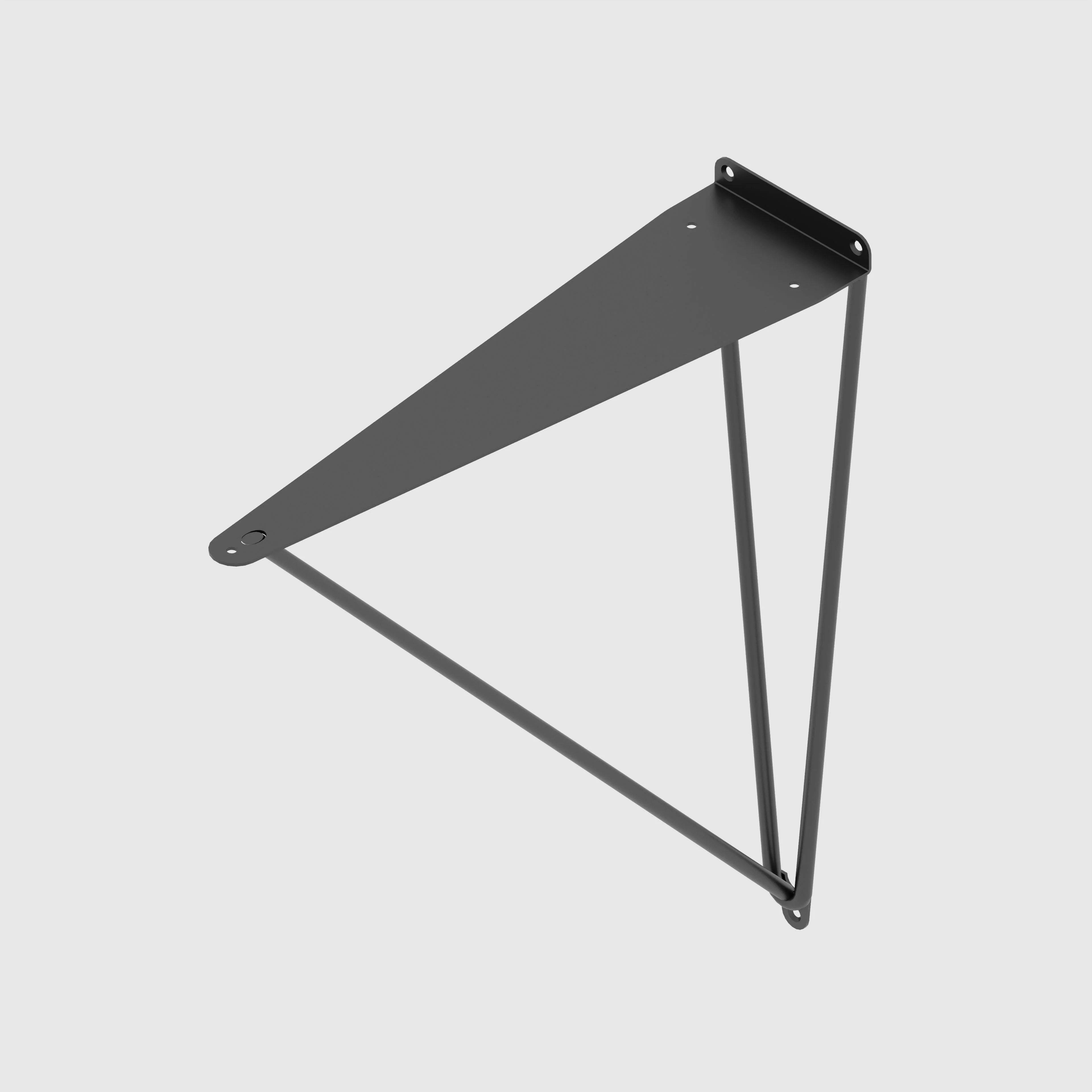 Plywood Wall Desk with Black Prism Brackets - Plywood Oak - 1200(w) x 600(d) - Image 4