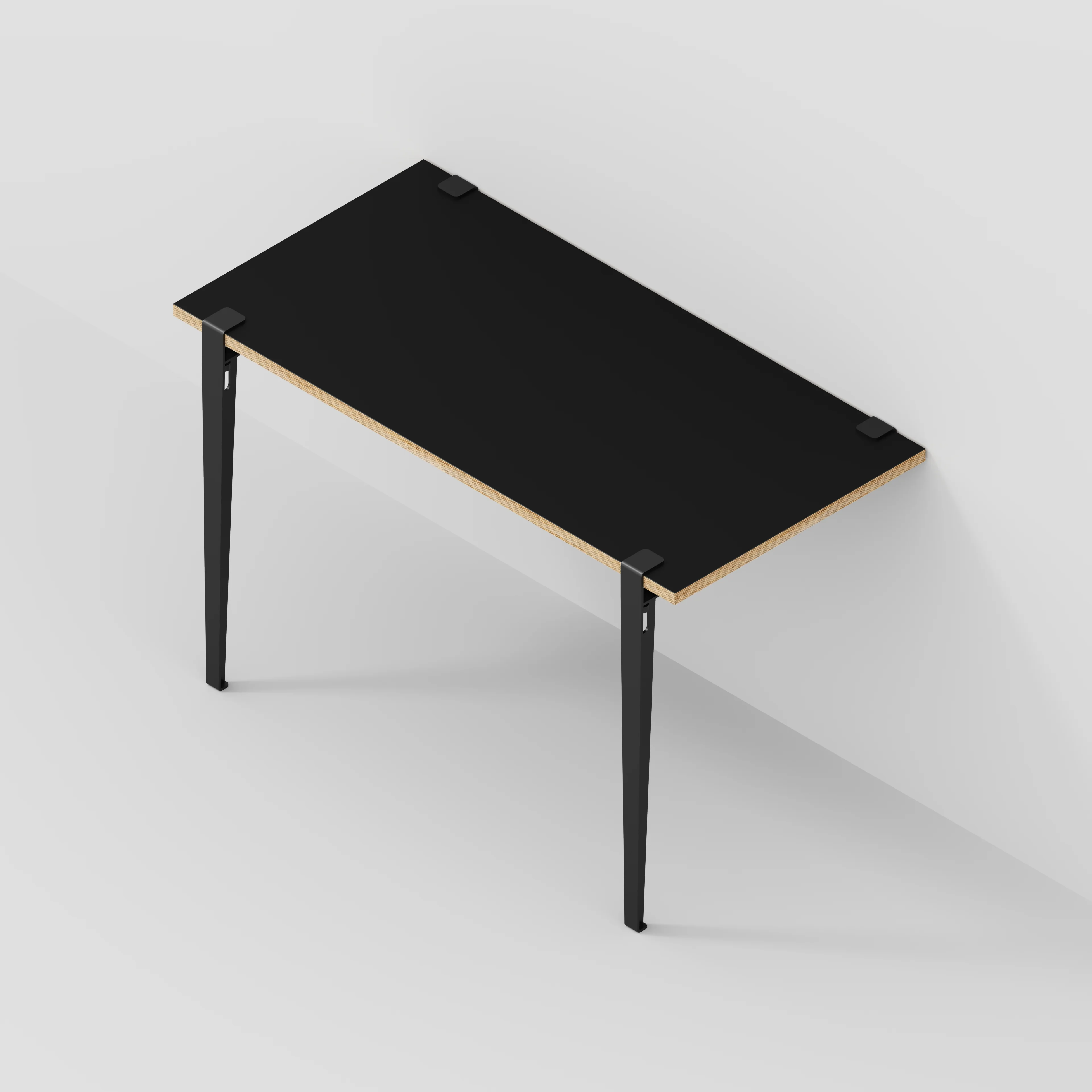 Plywood Wall Desk with Black Tiptoe Legs and Tiptoe Wall Brackets - Formica Diamond Black - 1200(w) x 600(d) x 750(h) - Image 5