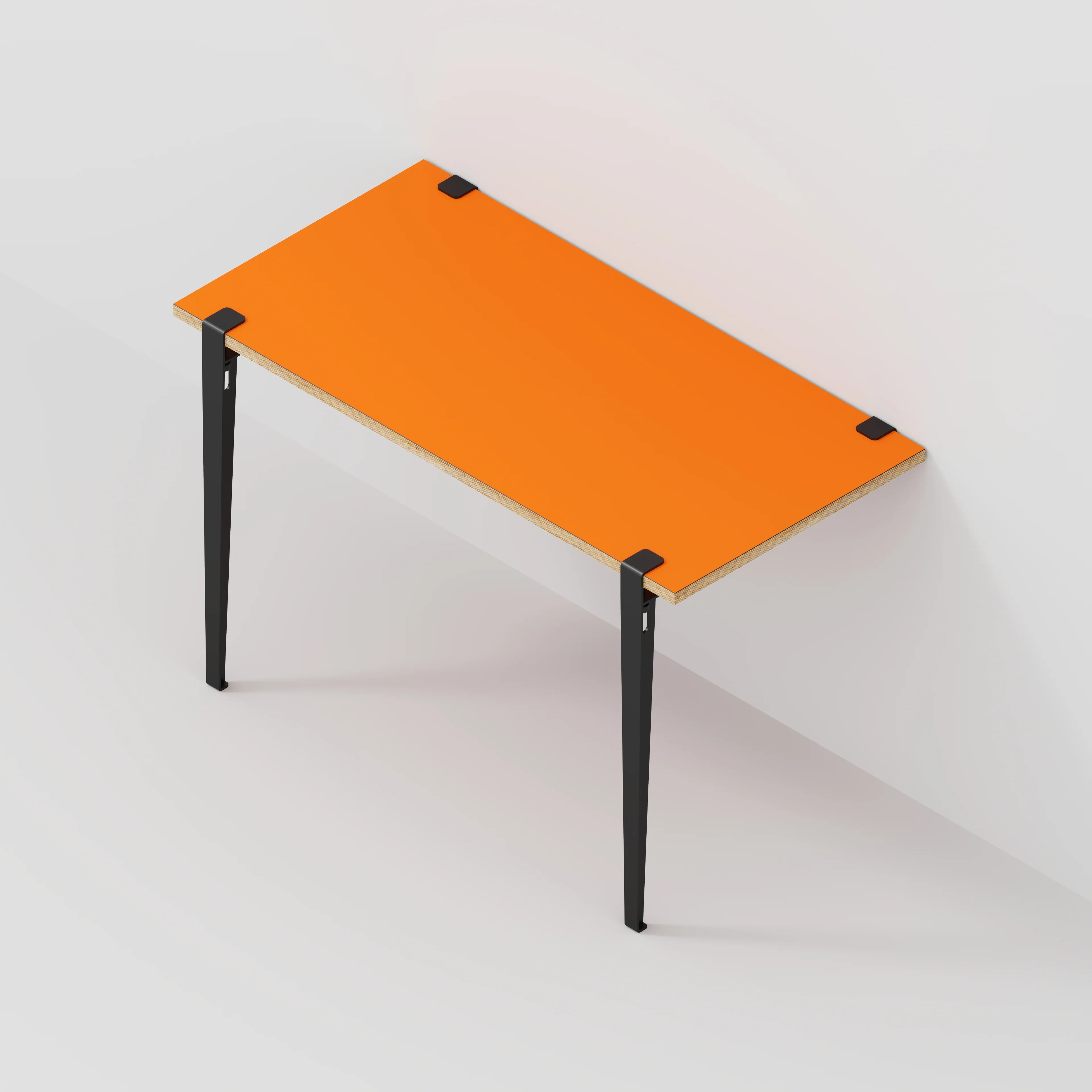 Plywood Wall Desk with Black Tiptoe Legs and Tiptoe Wall Brackets - Formica Levante Orange - 1200(w) x 600(d) x 750(h) - Image 5