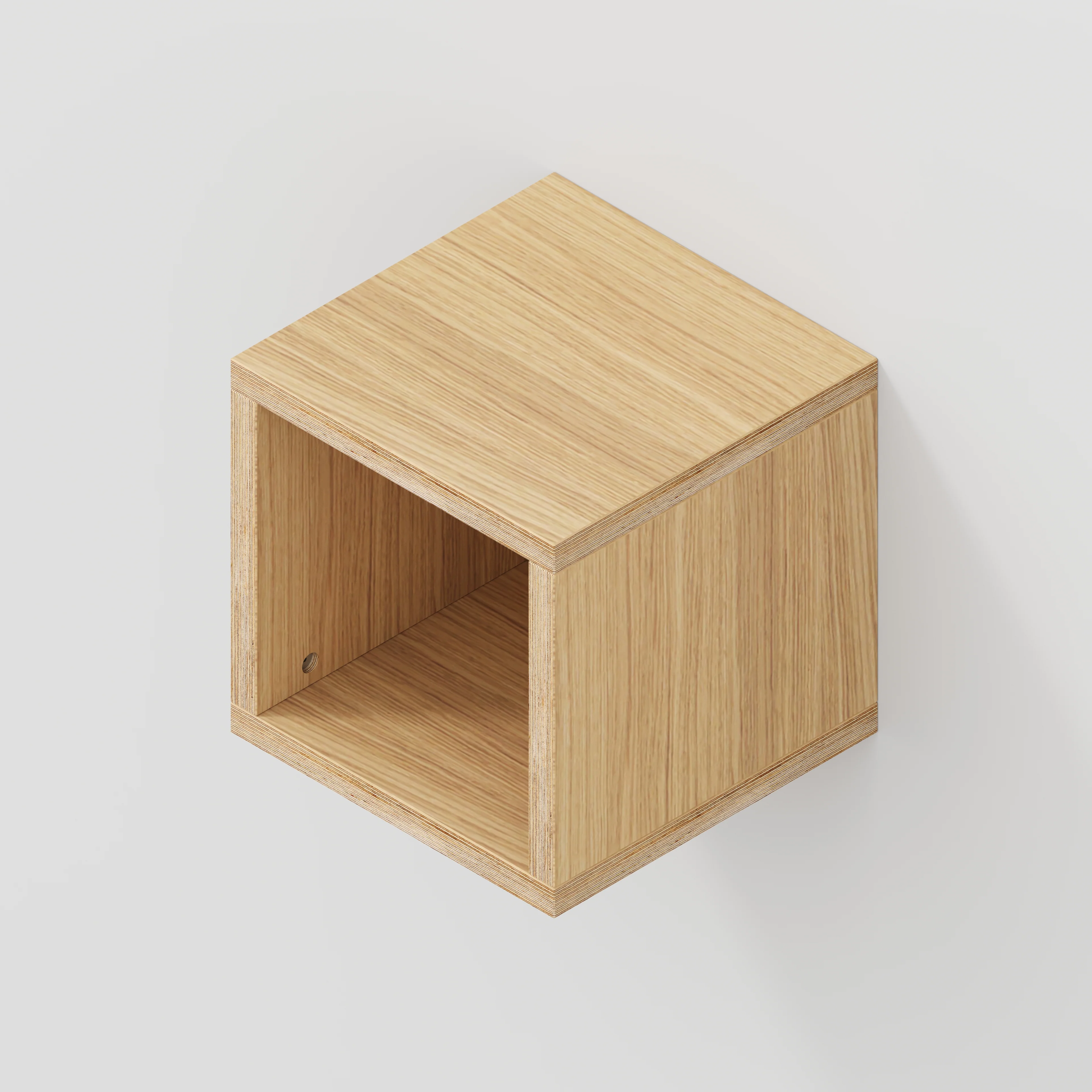 Plywood Wall Hung Box Storage - Plywood Oak - 300(w) x 300(d) x 300(h) - Image 3