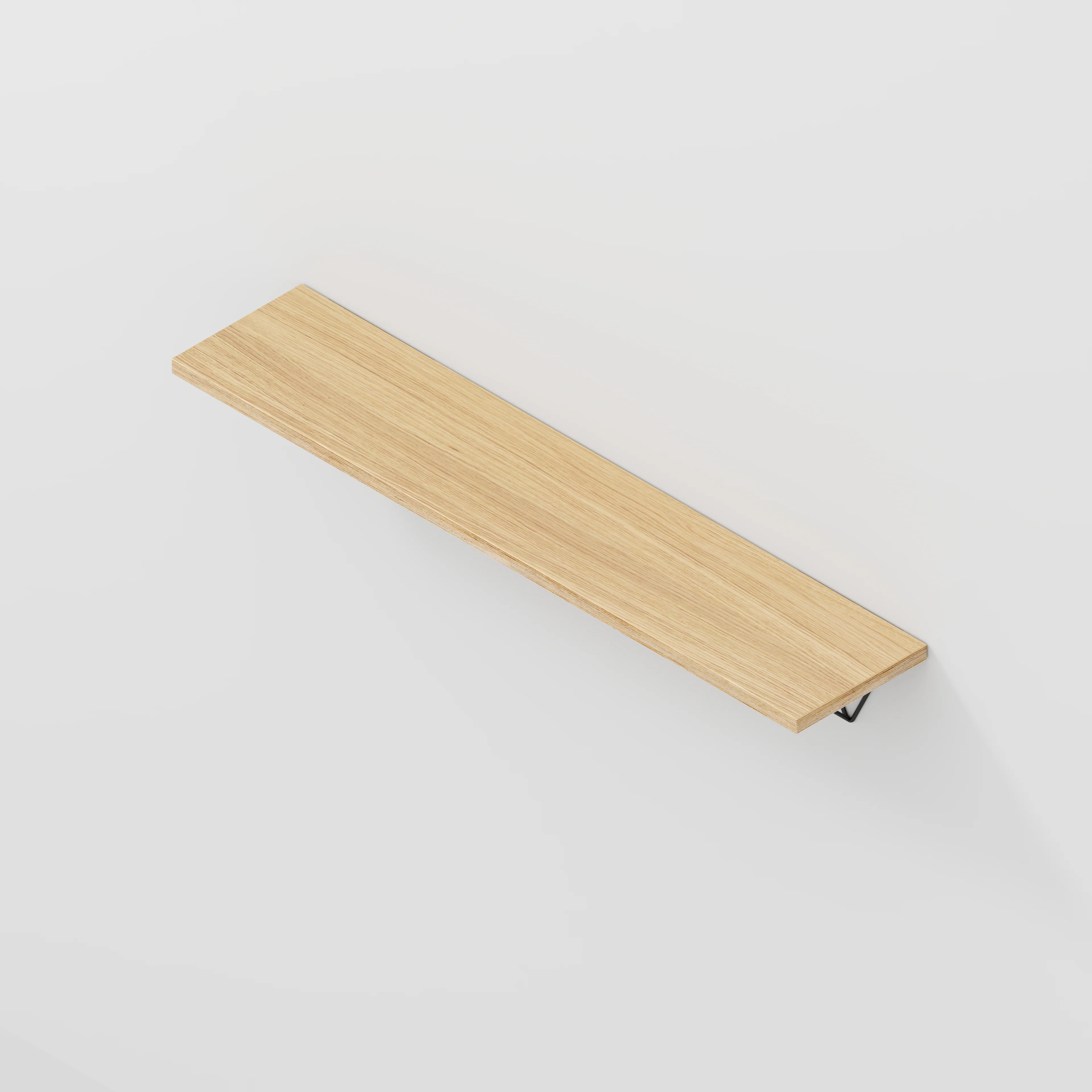 Plywood Wall Shelf with Prism Brackets - Plywood Oak - 1200(w) x 250(d) - Image 4