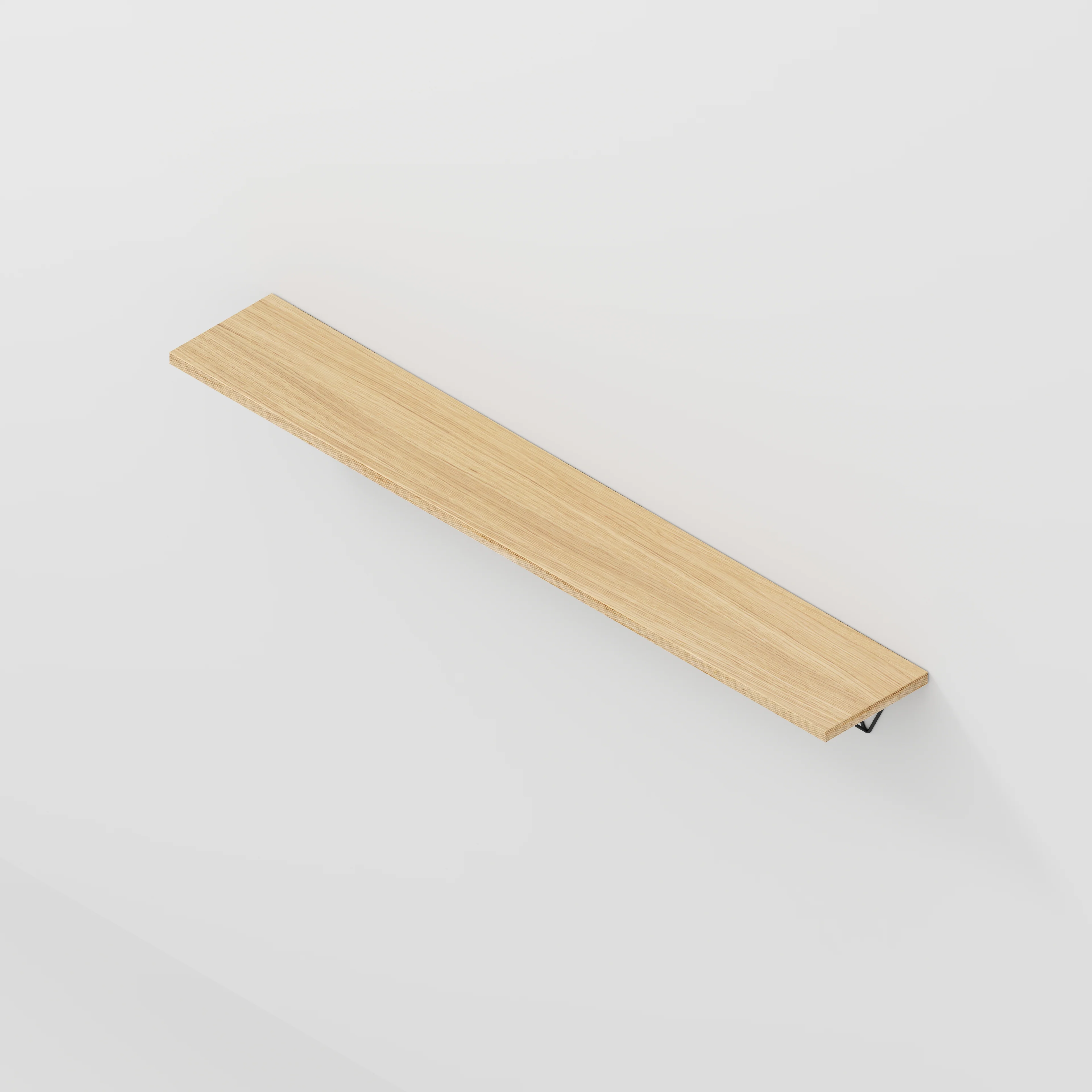 Plywood Wall Shelf with Prism Brackets - Plywood Oak - 1600(w) x 250(d) - Image 3