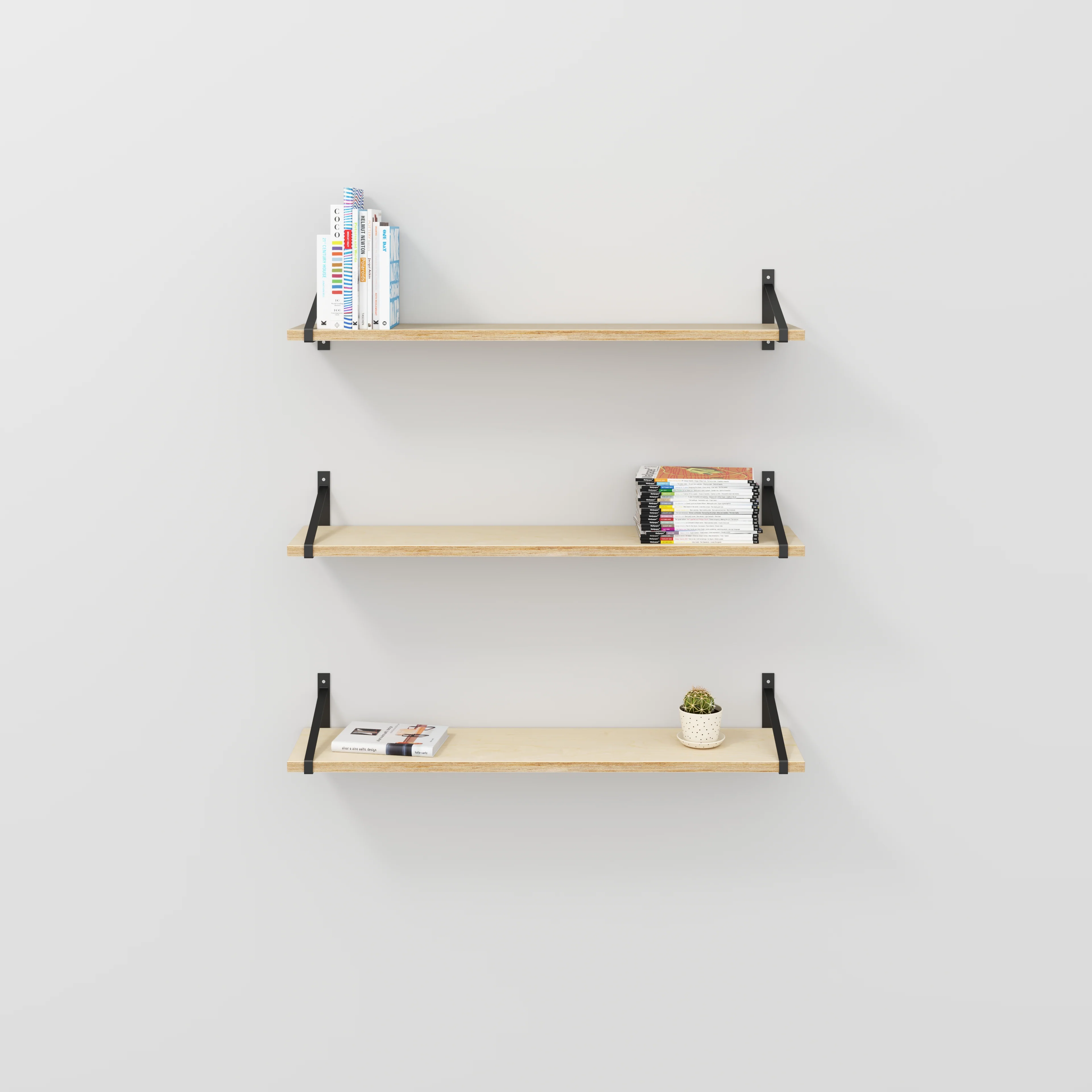 Plywood Wall Shelf with Suspense Brackets - Plywood Birch - 1200(w) x 260(d) - Image 2