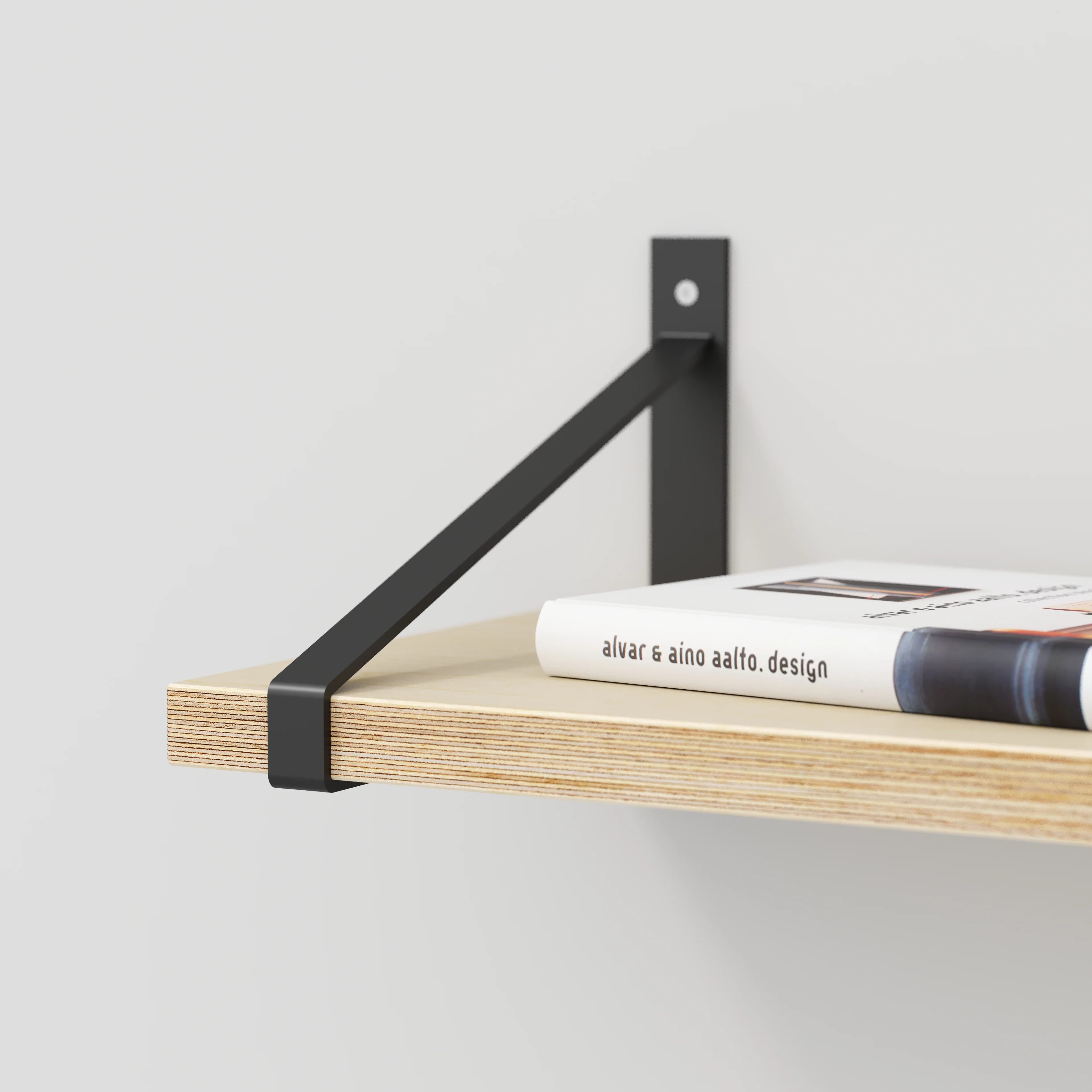 Plywood Wall Shelf with Suspense Brackets - Plywood Birch - 1200(w) x 260(d) - Image 4