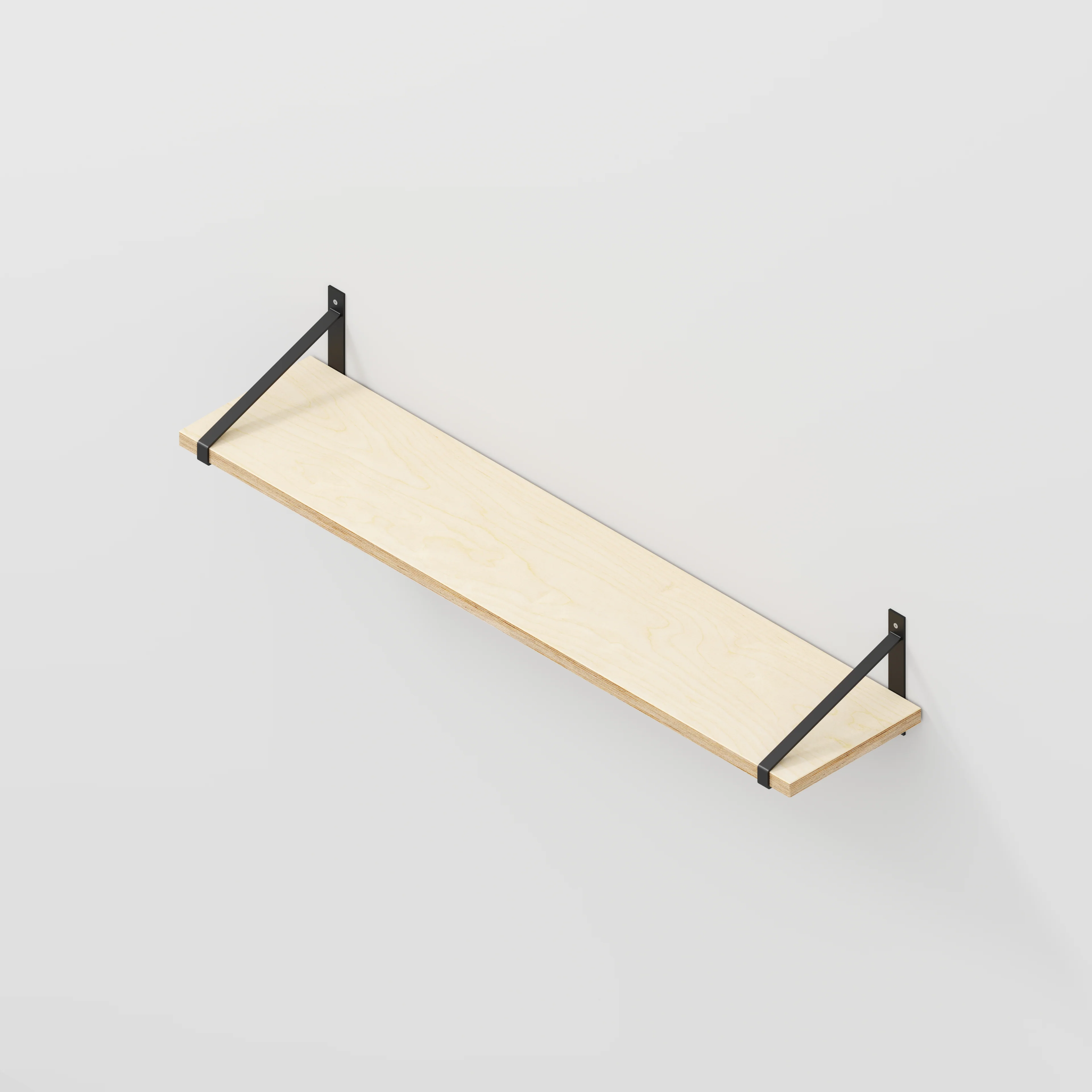 Plywood Wall Shelf with Suspense Brackets - Plywood Birch - 1200(w) x 260(d) - Image 5