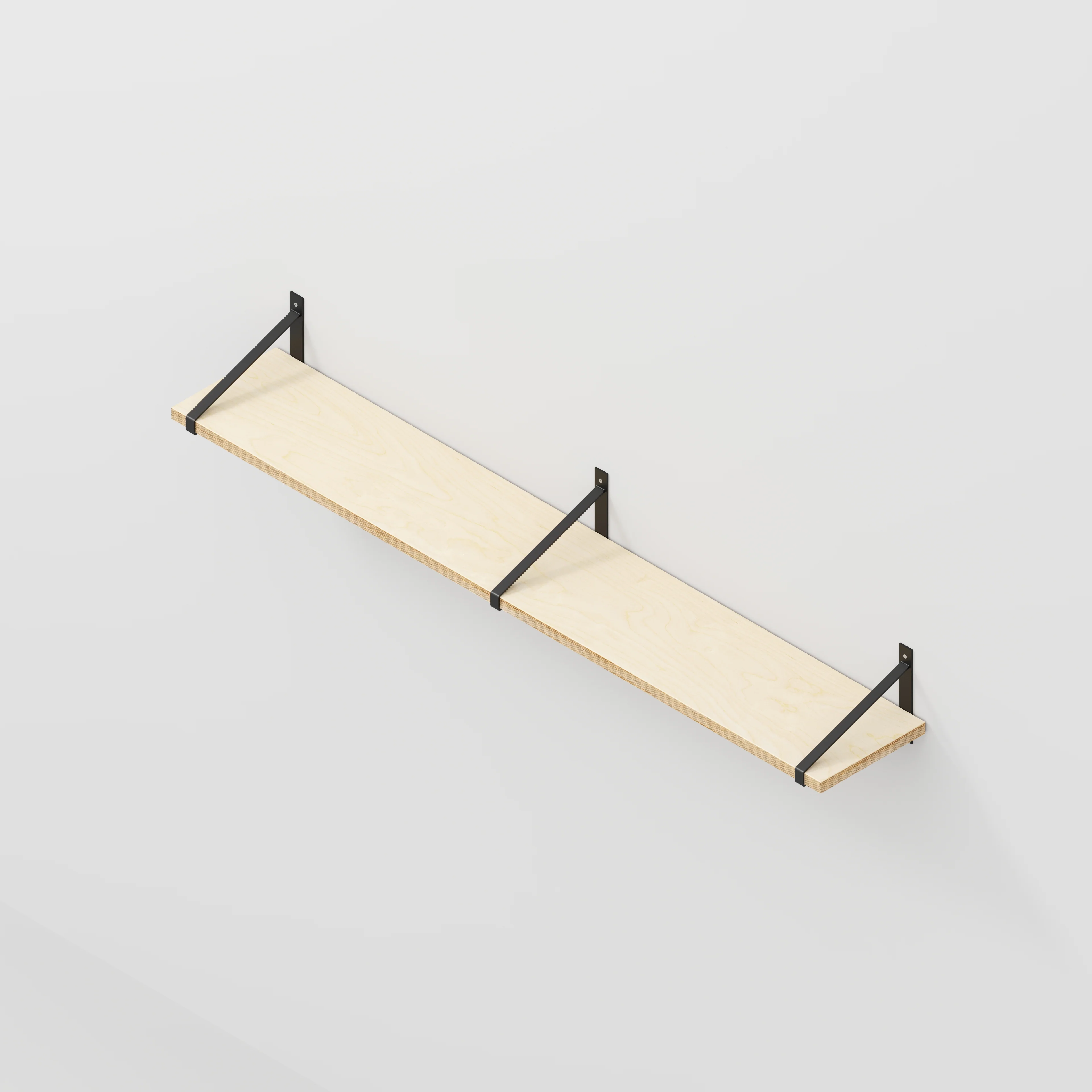 Plywood Wall Shelf with Suspense Brackets - Plywood Birch - 1600(w) x 260(d) - Image 5