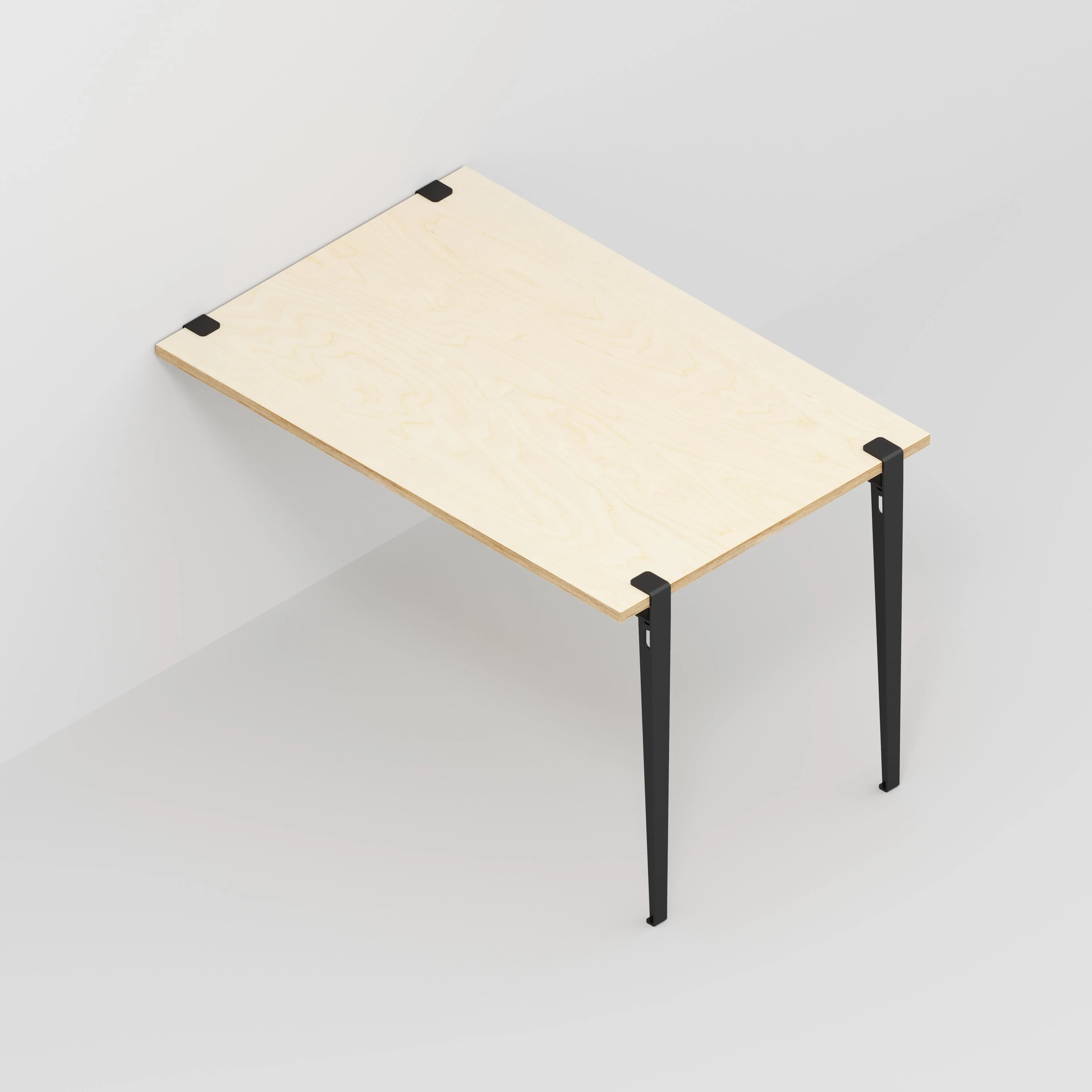 Plywood Wall Table with Black Tiptoe Legs and Brackets - Plywood Birch - 1200(w) x 800(d) x 750(h) - Image 5
