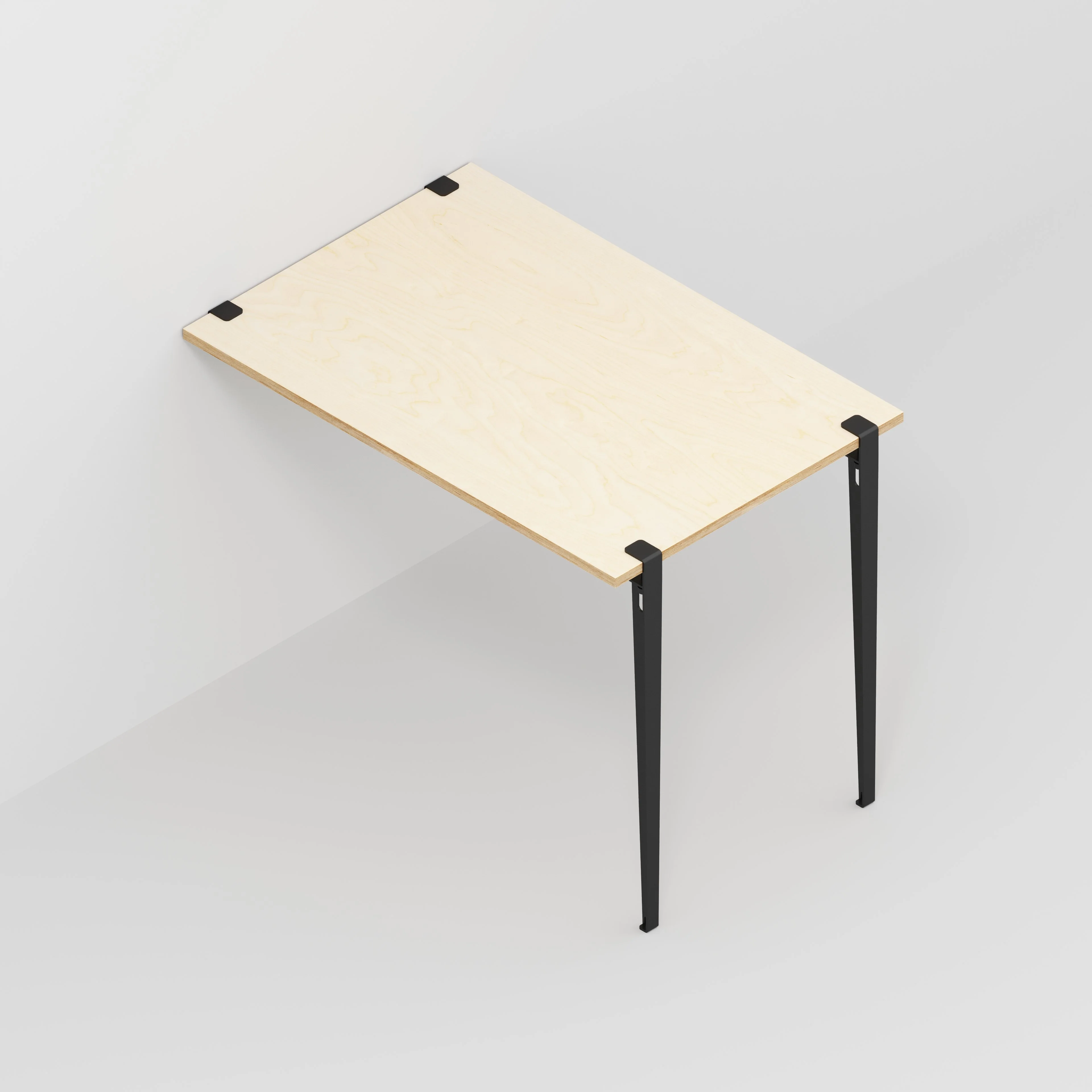 Plywood Wall Table with Black Tiptoe Legs and Brackets - Plywood Birch - 1200(w) x 800(d) x 900(h) - Image 5