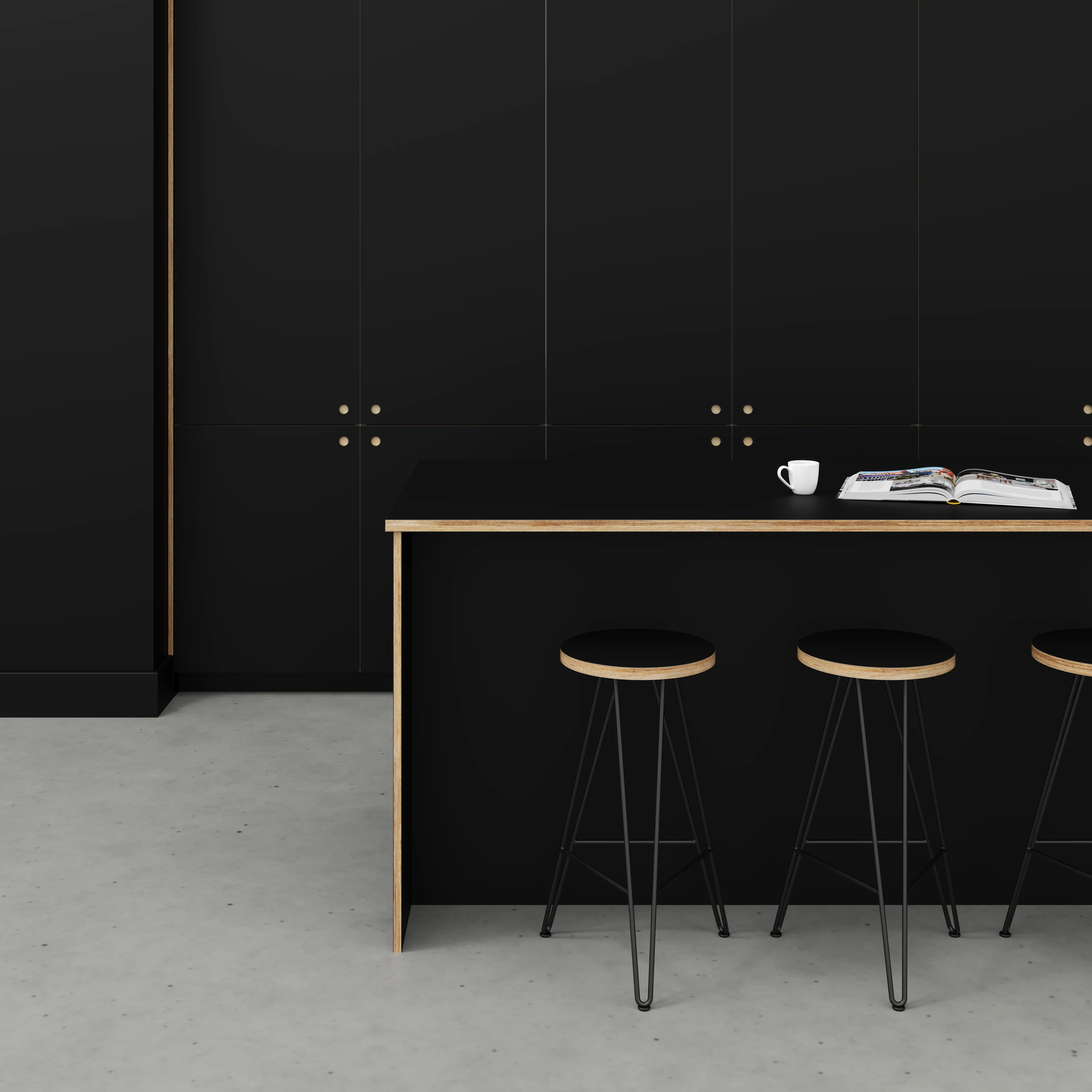 Plywood Worktop - Formica Diamond Black - 2400(w) x 900(d) - Image 2