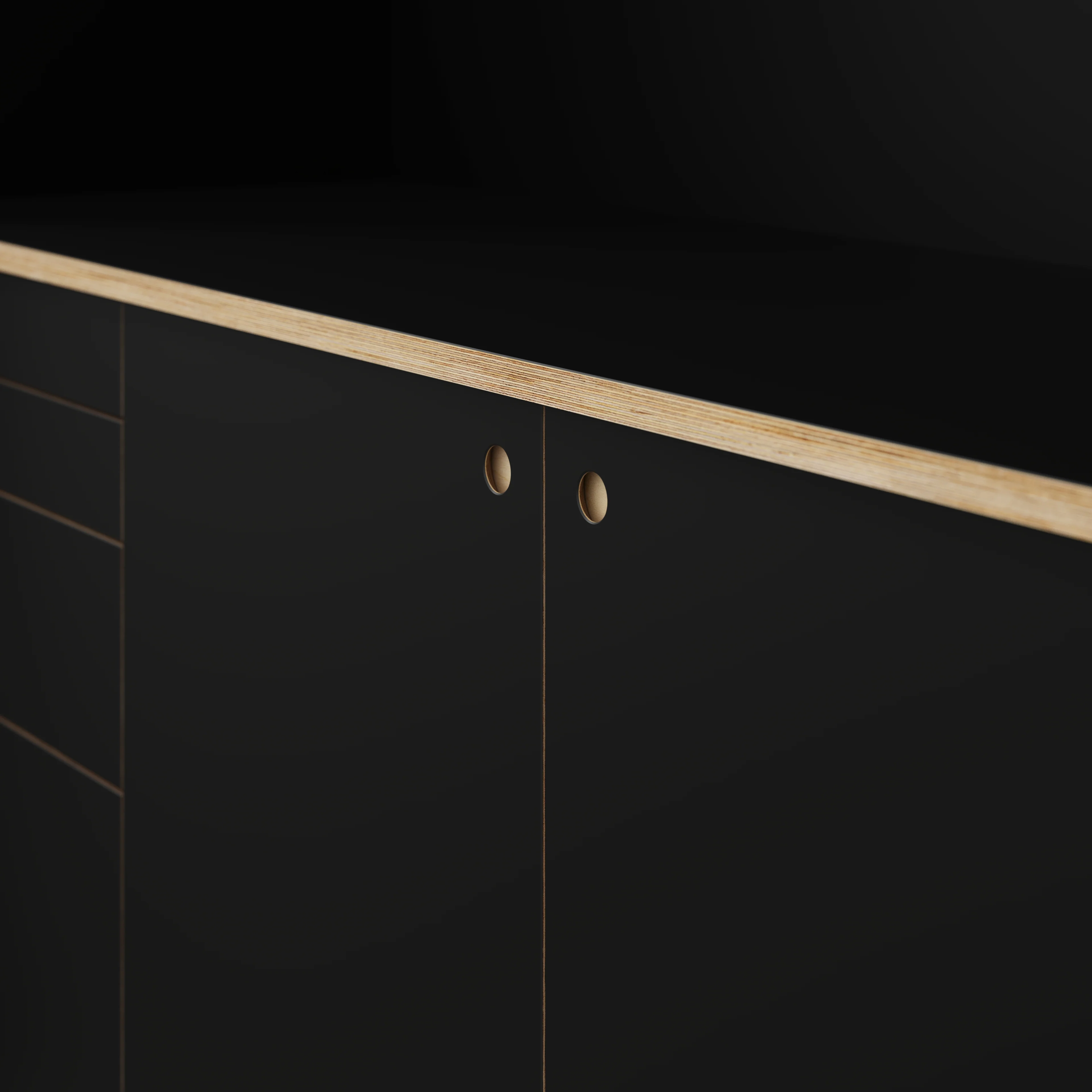 Plywood Worktop - Formica Diamond Black - 3000(w) x 635(d) - Image 3