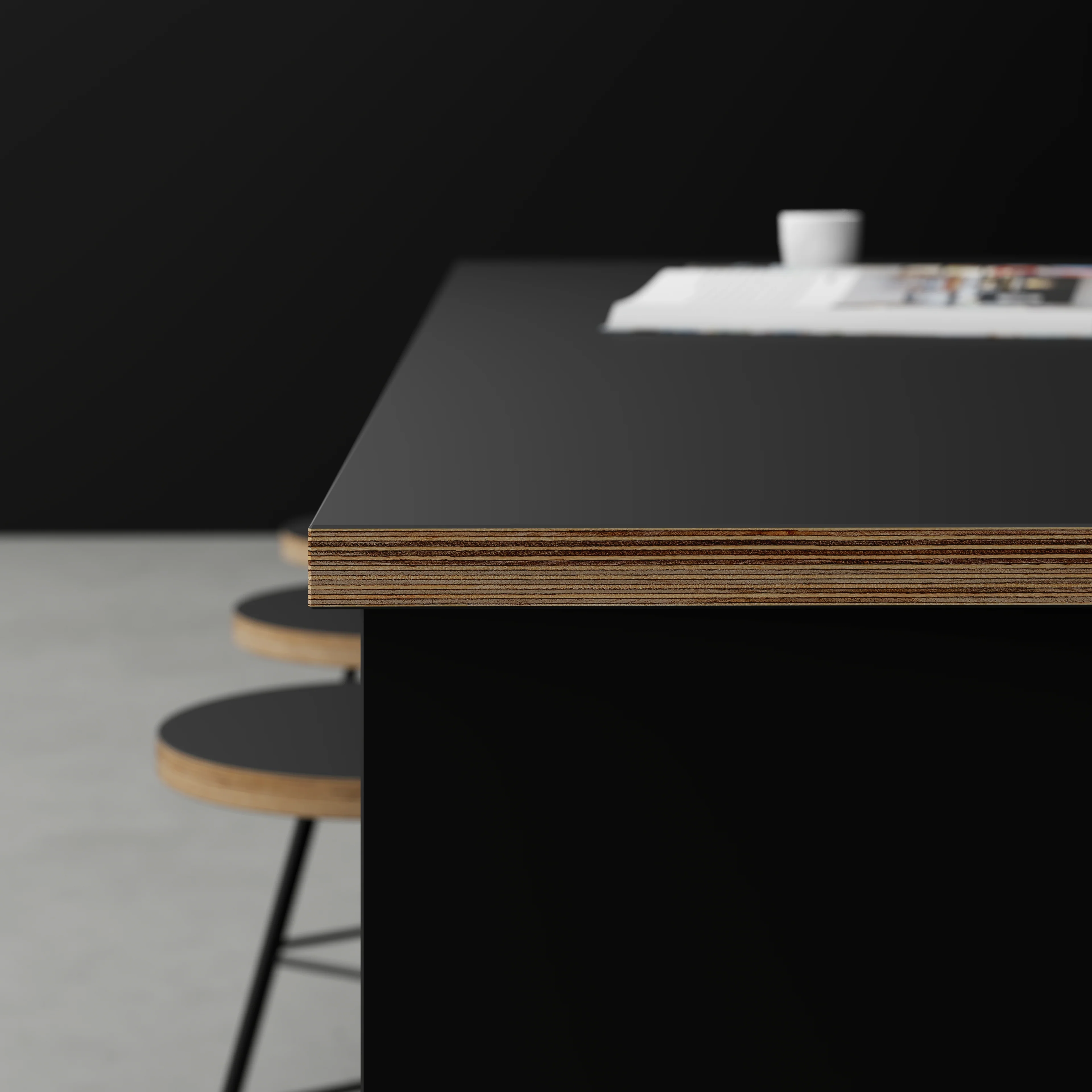 Plywood Worktop - Formica Diamond Black - 3000(w) x 900(d) - Image 3