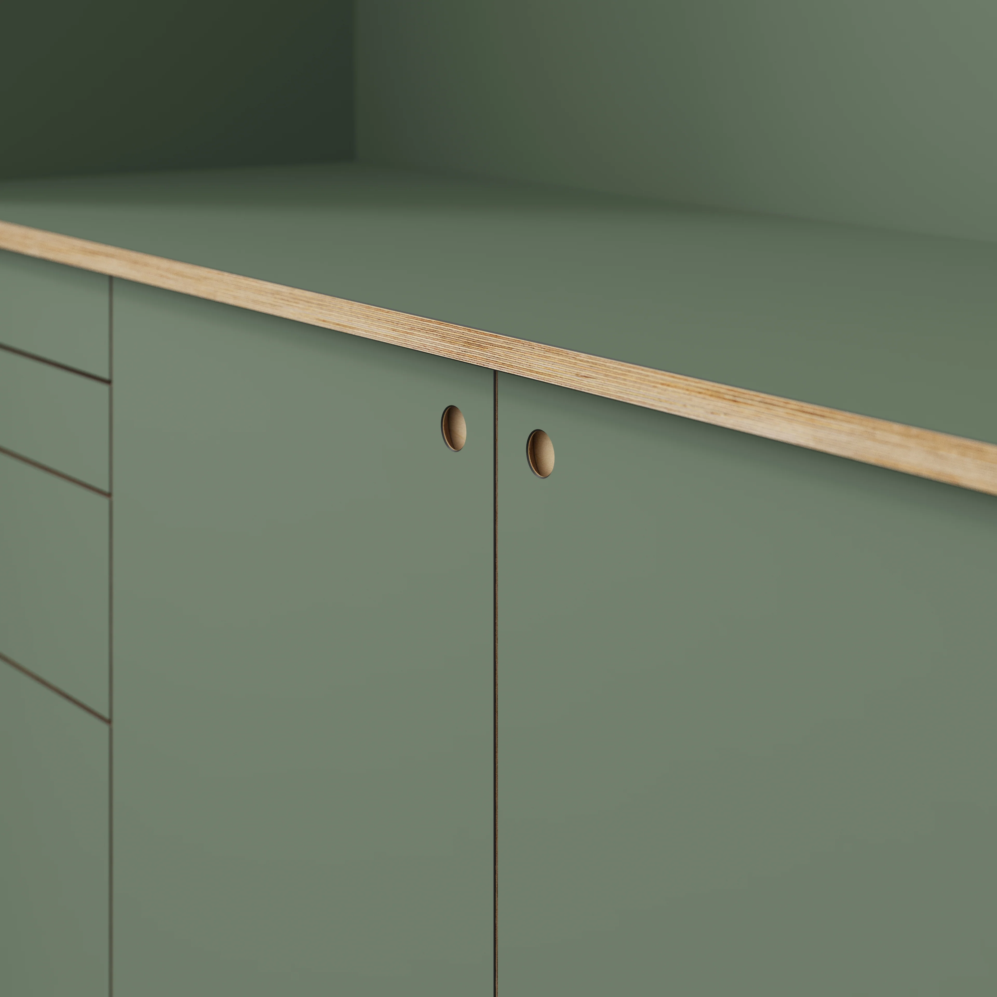 Plywood Worktop - Formica Green Slate - 2400(w) x 635(d) - Image 3