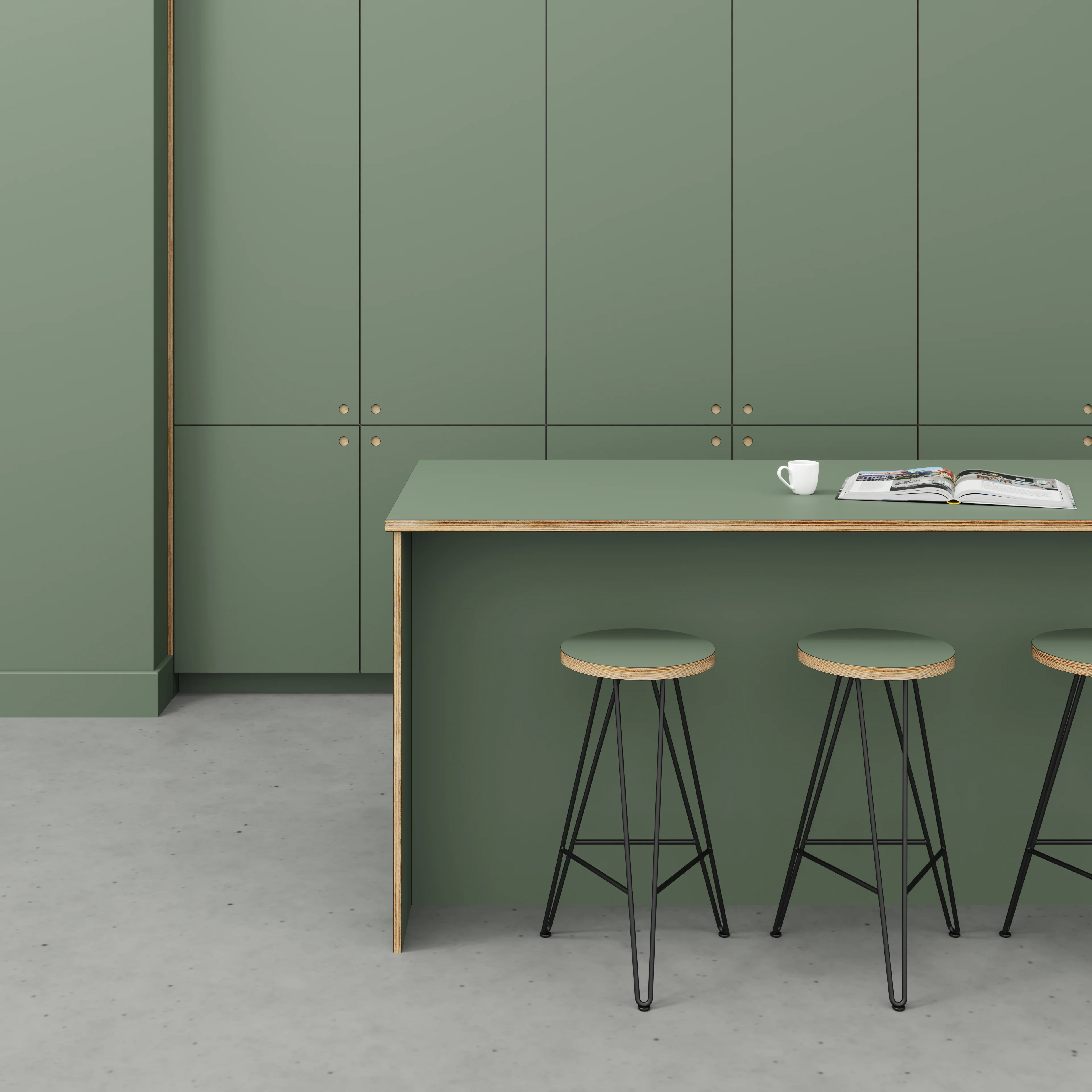 Plywood Worktop - Formica Green Slate - 2400(w) x 900(d) - Image 2