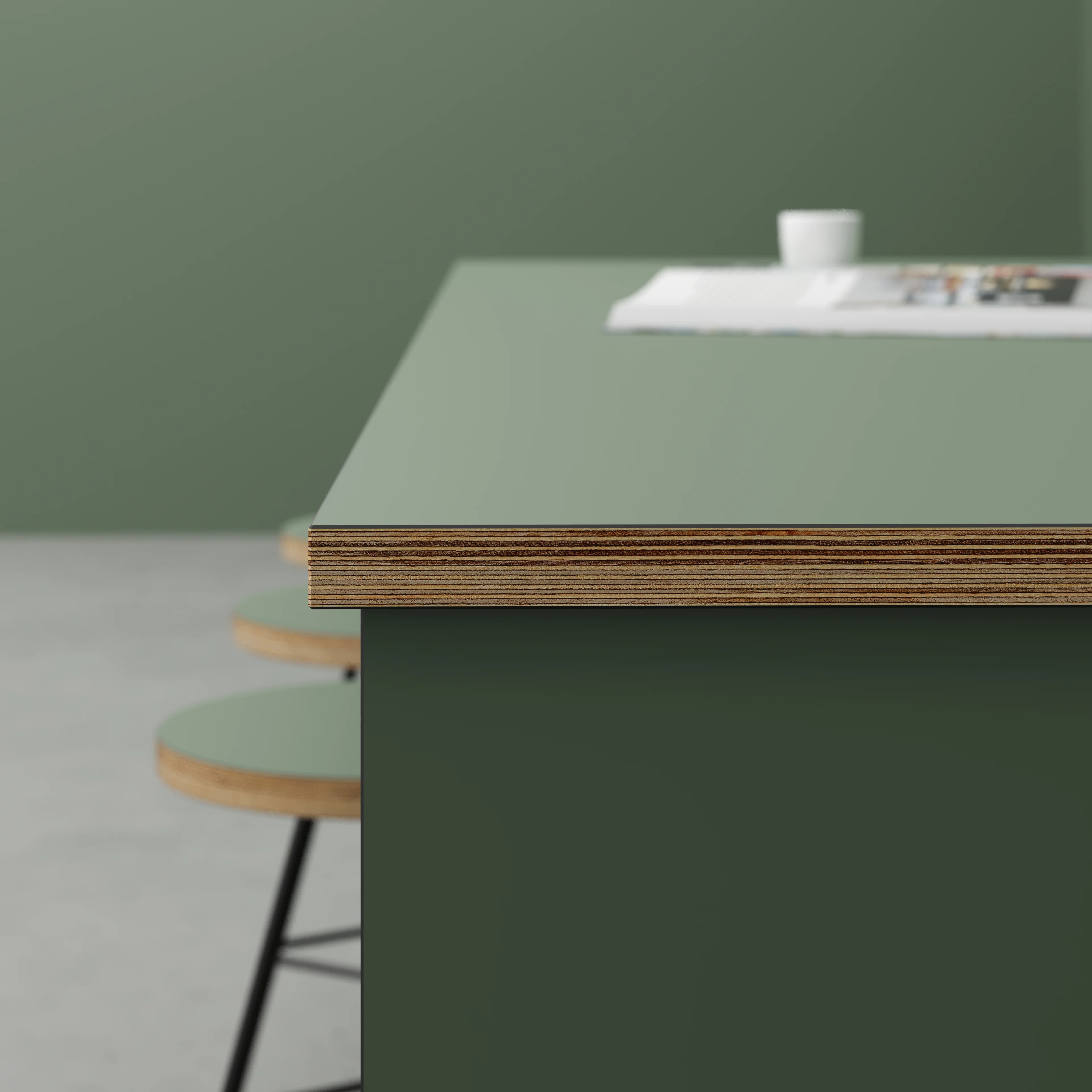 Plywood Worktop - Formica Green Slate - 2400(w) x 900(d) - Image 3