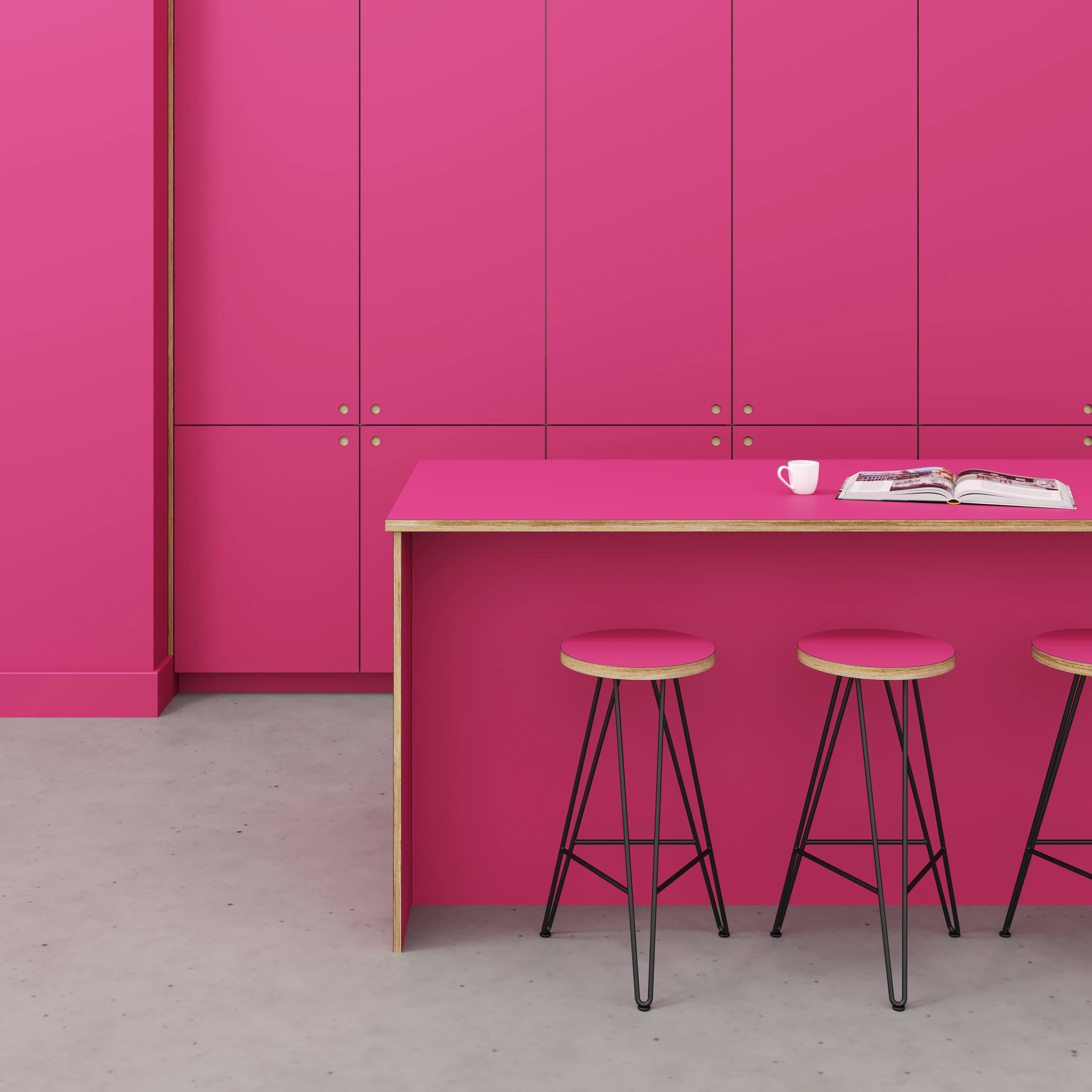 Plywood Worktop - Formica Juicy Pink - 3000(w) x 900(d) - Image 2
