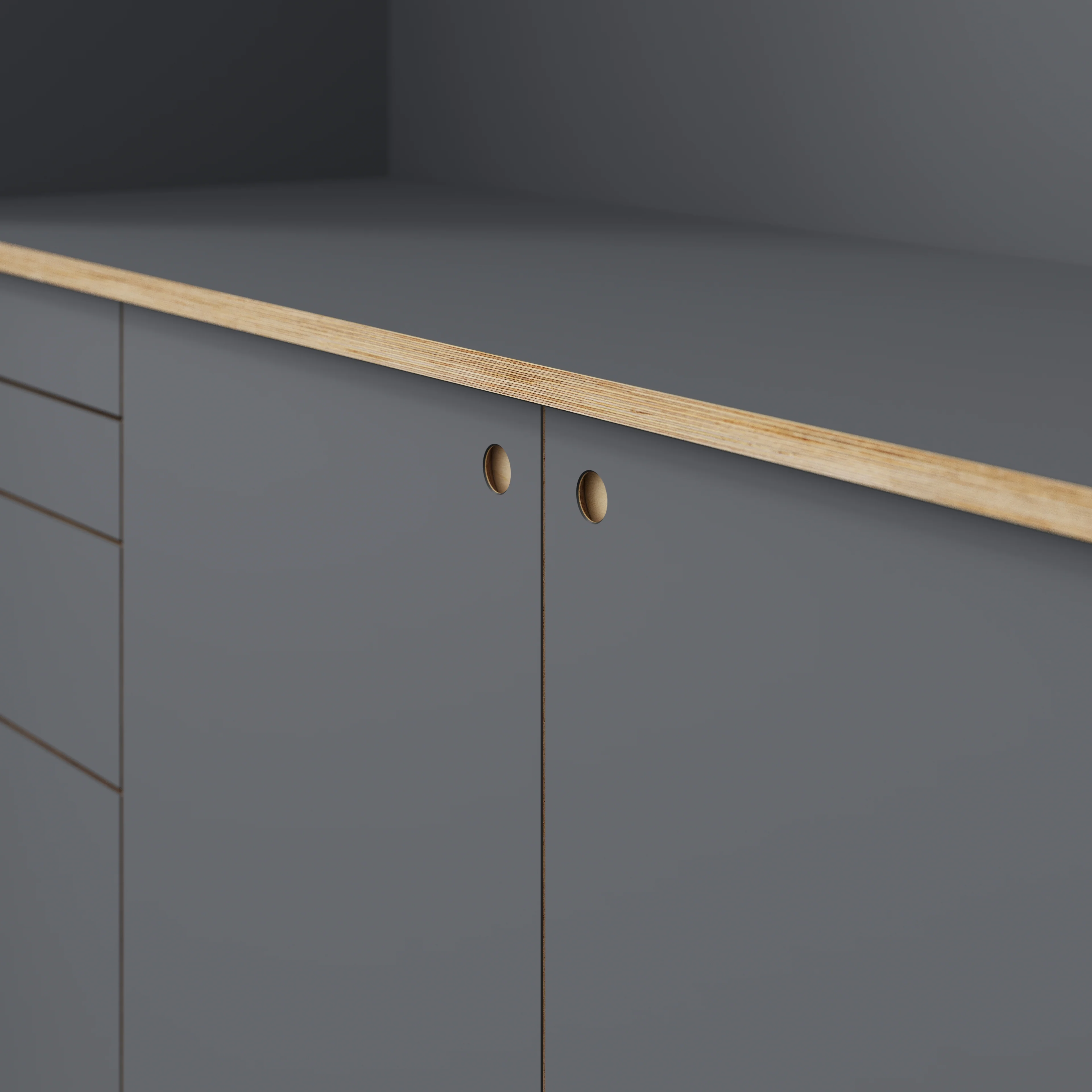 Plywood Worktop - Formica Tornado Grey - 2400(w) x 635(d) - Image 3