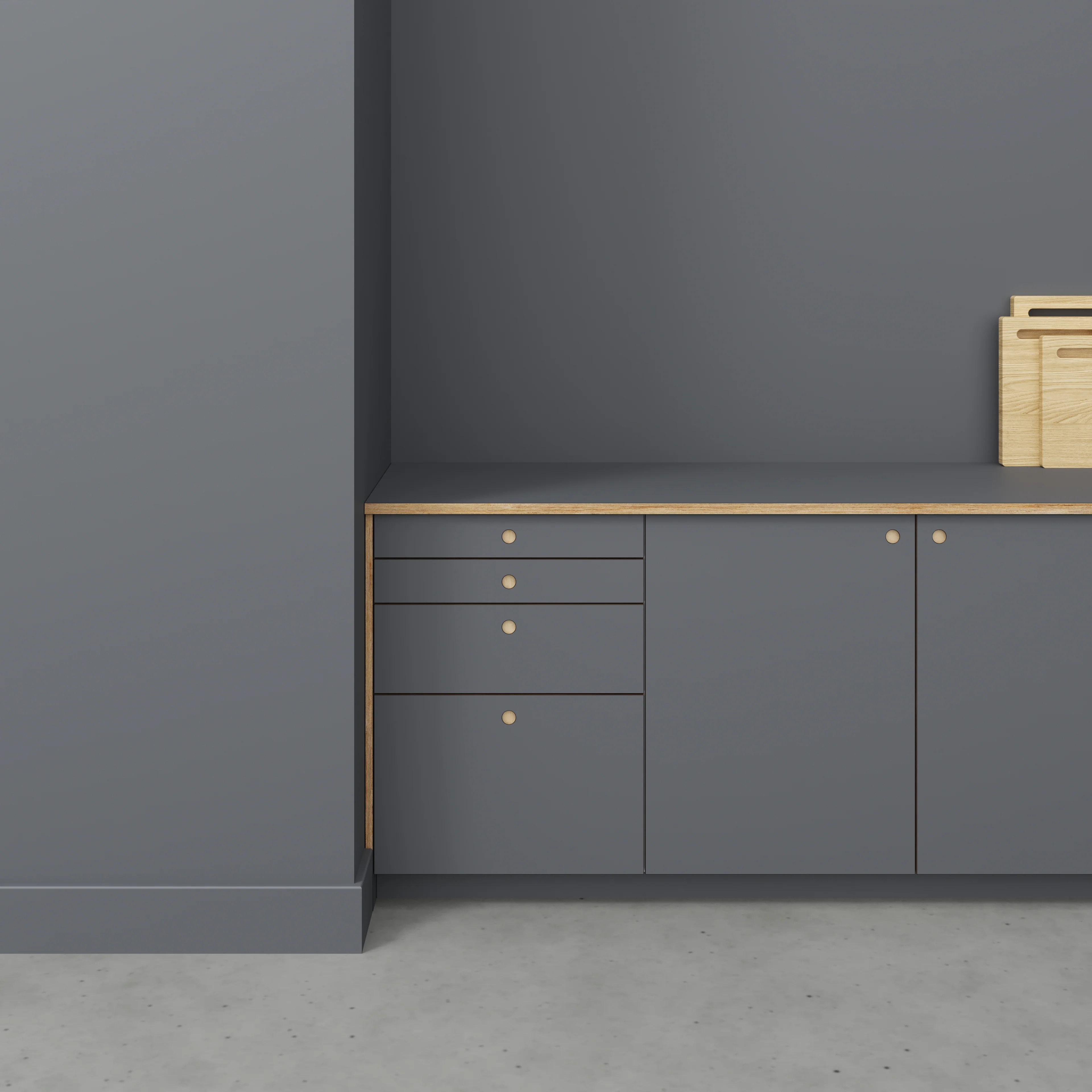 Plywood Worktop - Formica Tornado Grey - 3000(w) x 635(d) - Image 2