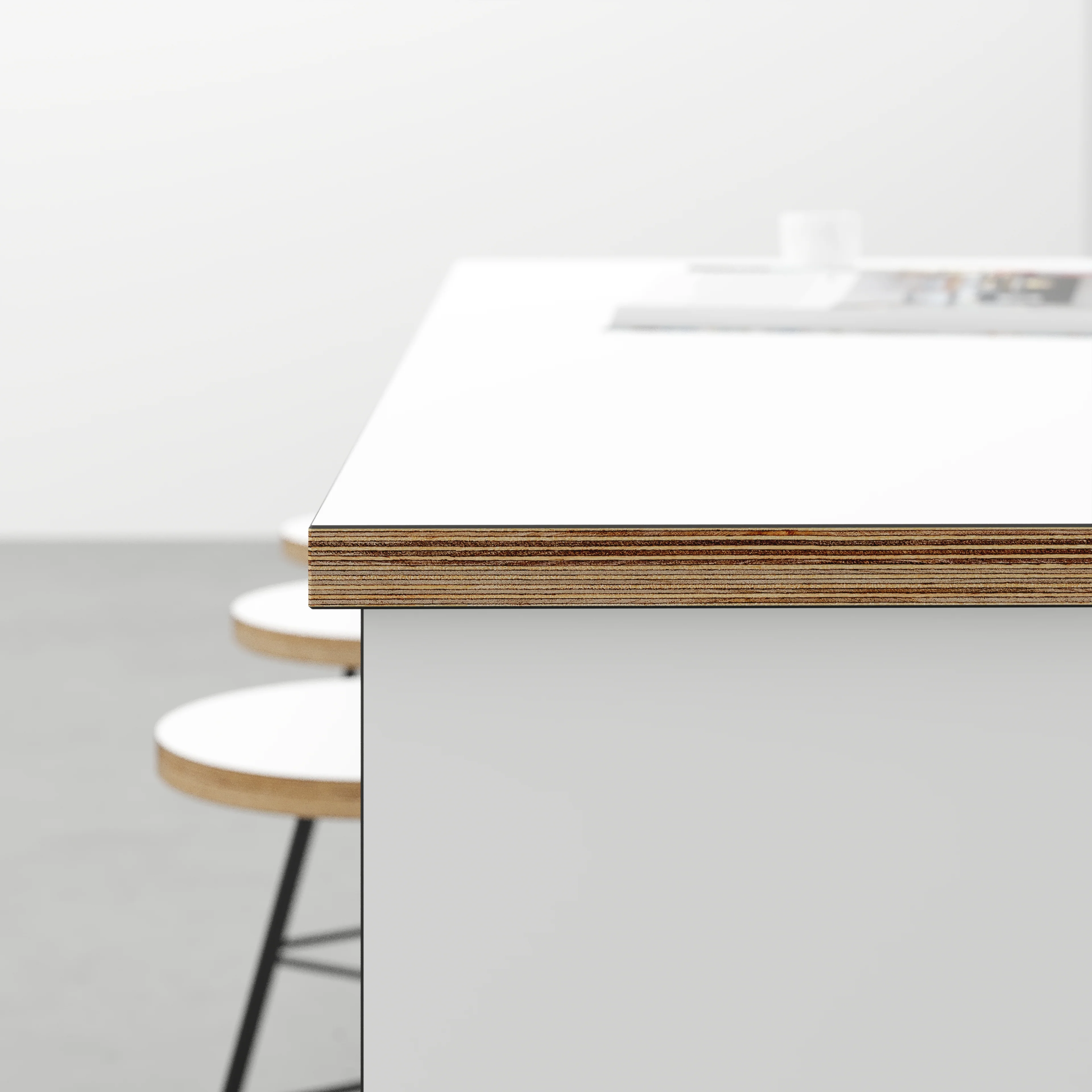 Plywood Worktop - Formica White - 2400(w) x 900(d) - Image 3