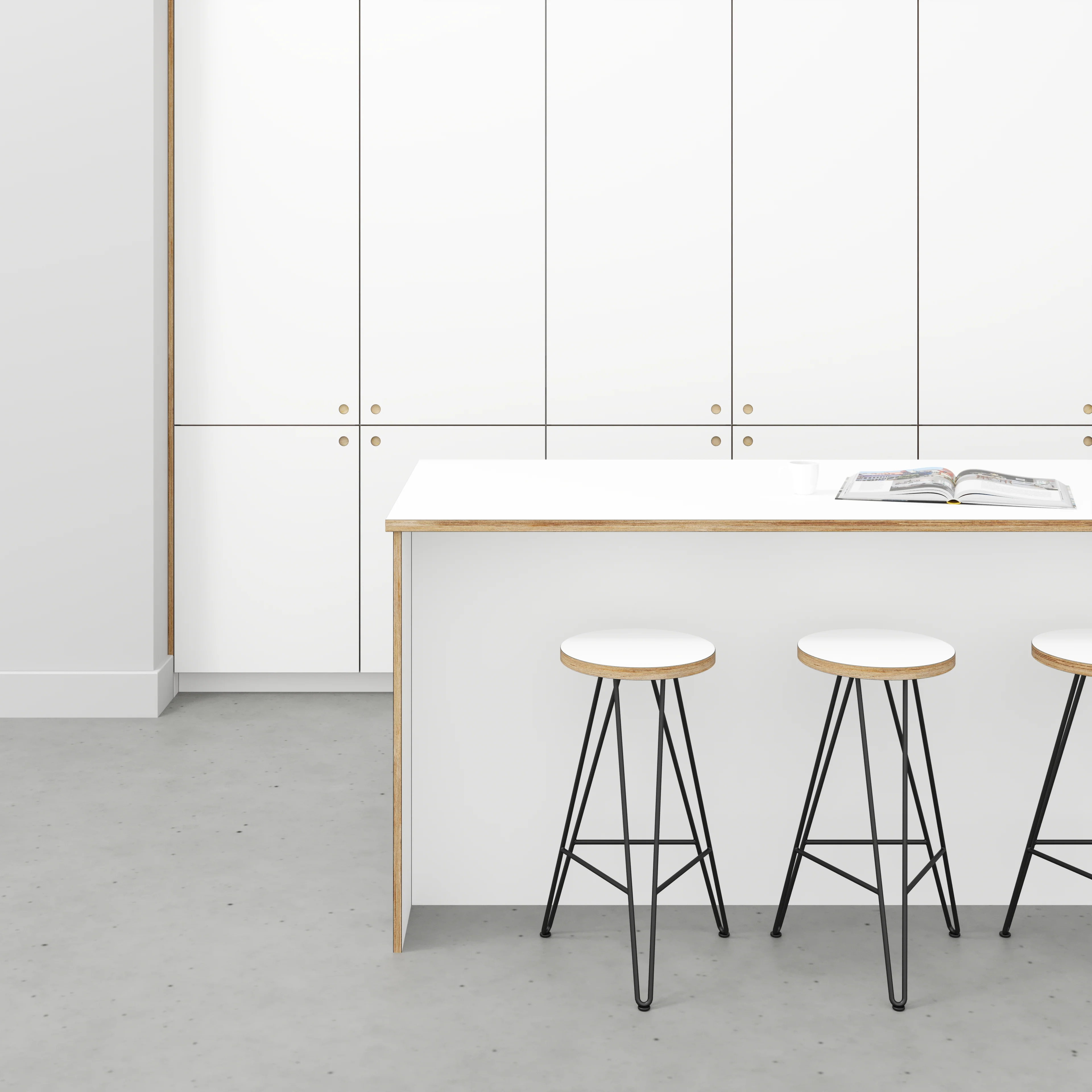 Plywood Worktop - Formica White - 3000(w) x 900(d) - Image 2