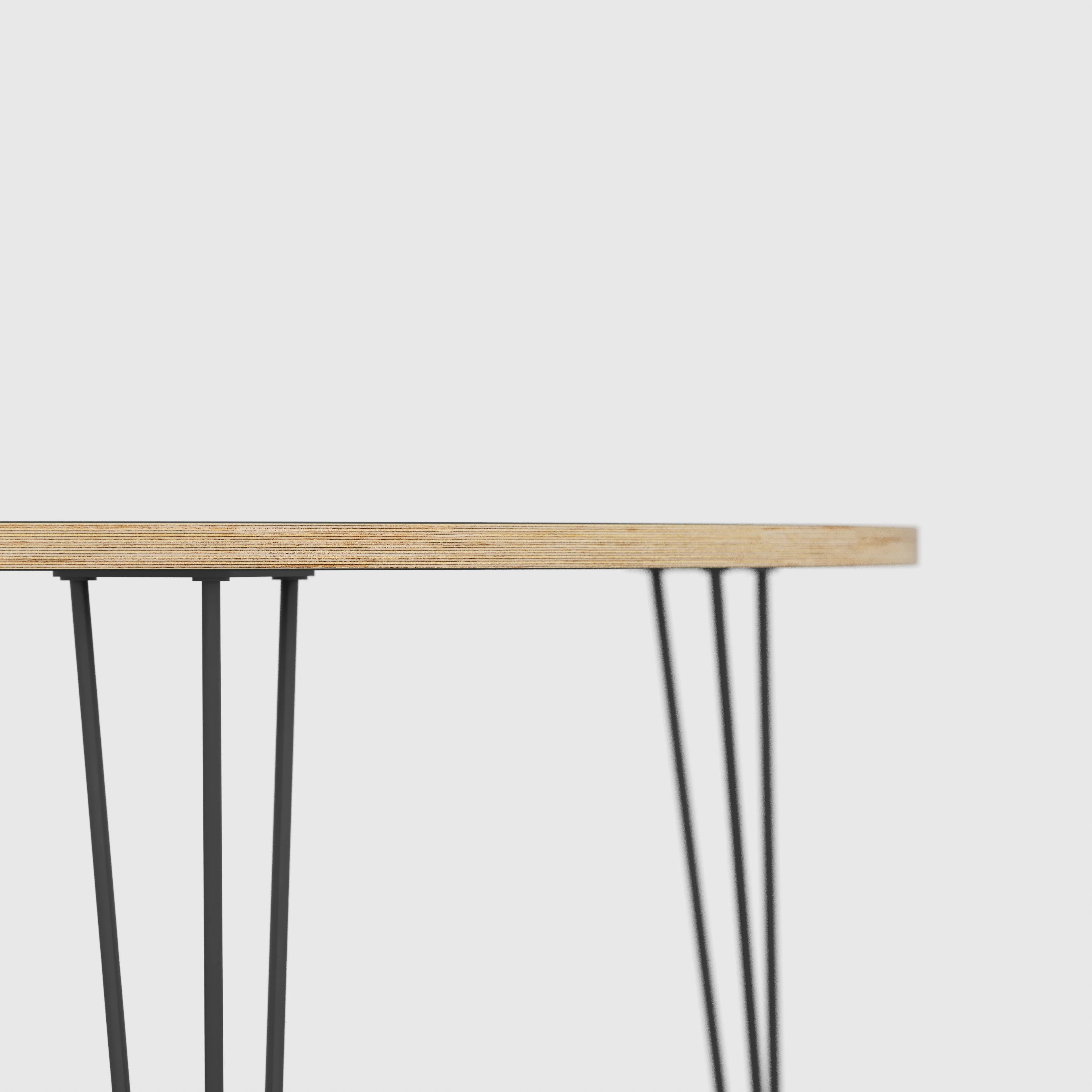 Plywood Round Table with Black Hairpin Legs - Formica Green Slate - 1200(dia) x 735(h) - Image 4