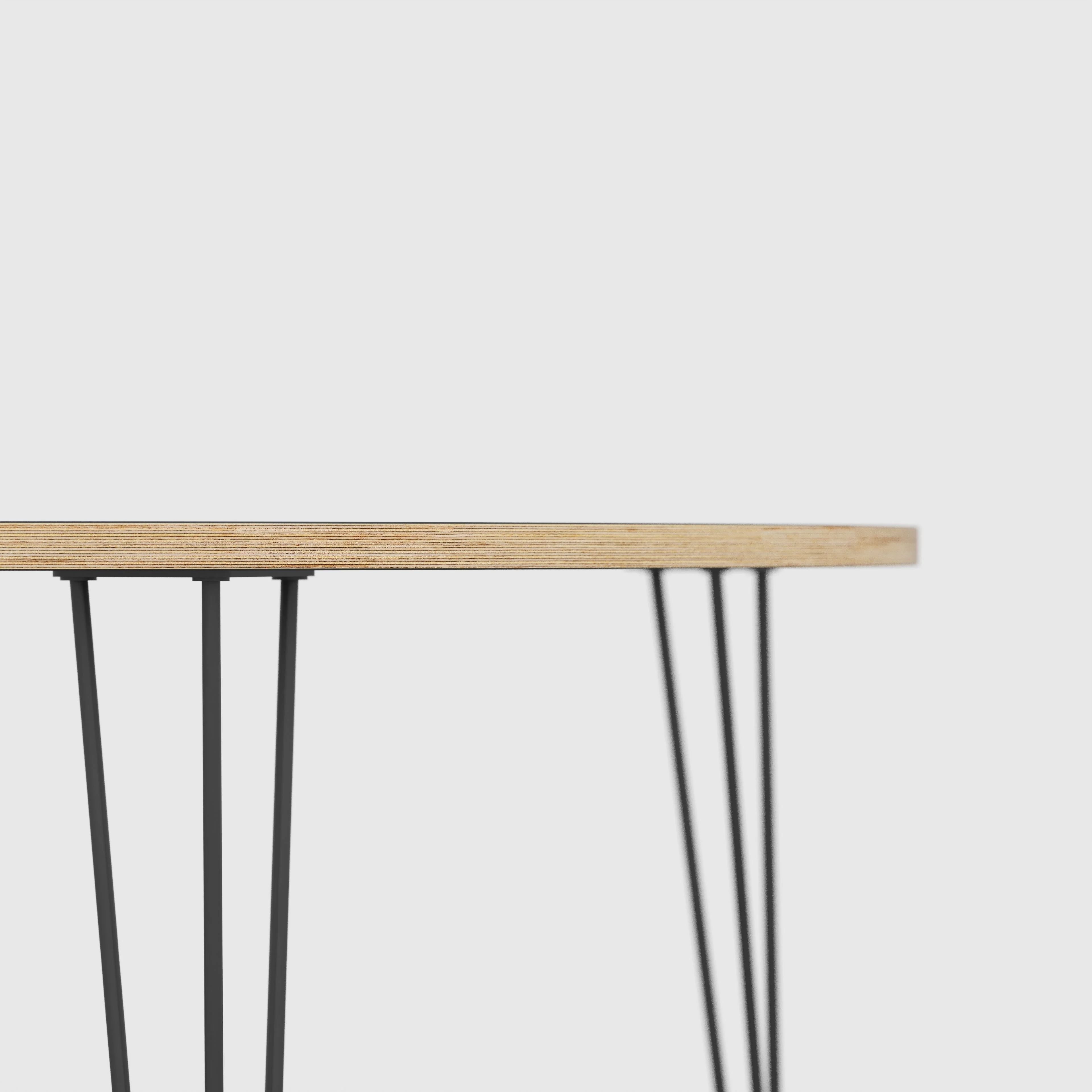 Plywood Round Table with Black Hairpin Legs - Formica Juicy Pink - 1200(dia) x 735(h) - Image 4