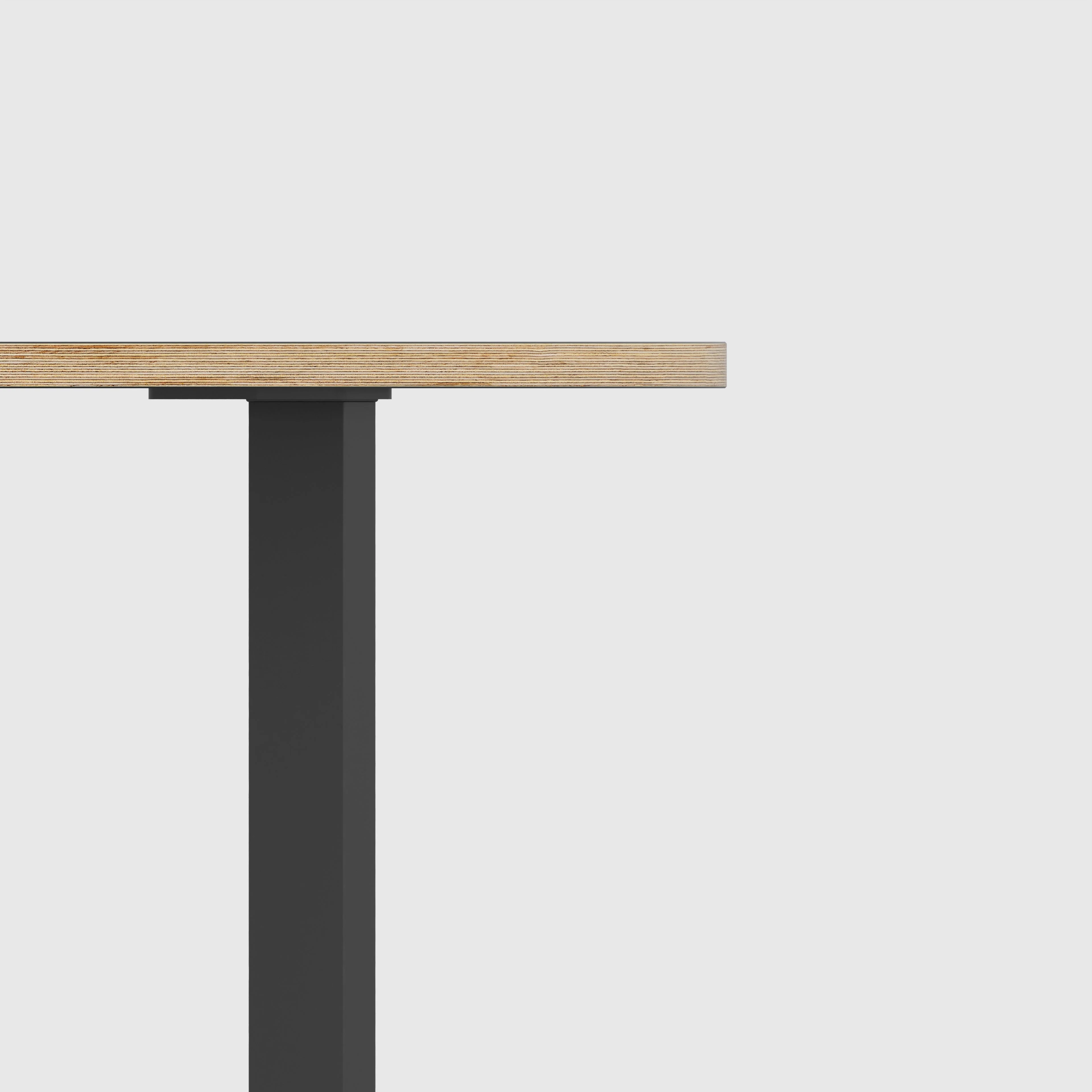 Plywood Round Table with Black Rectangular Single Pin Legs - Formica Diamond Black - 1200(dia) x 735(h) - Image 4