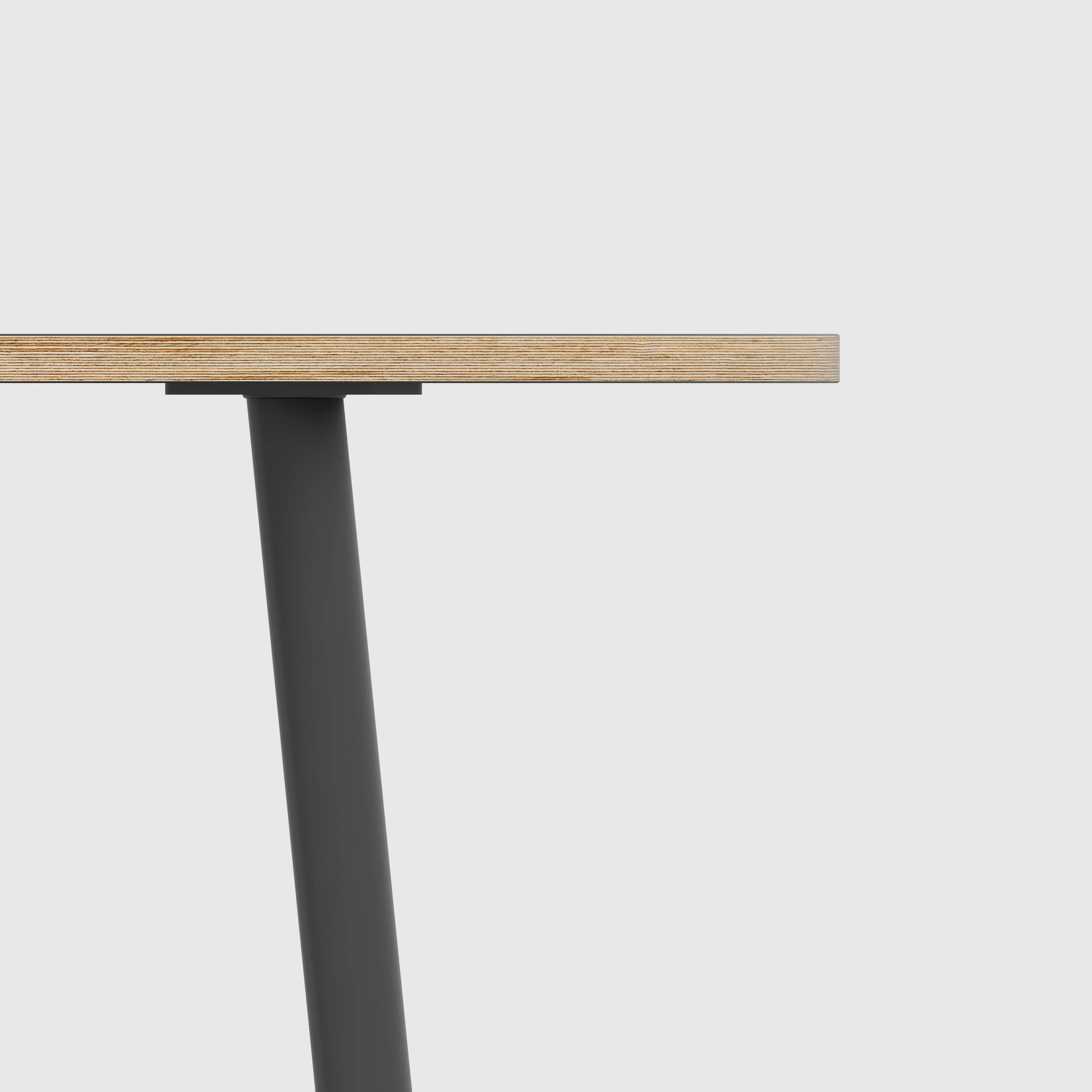 Plywood Round Table with Black Round Single Pin Legs - Formica Chrome Yellow - 1200(dia) x 735(h) - Image 4