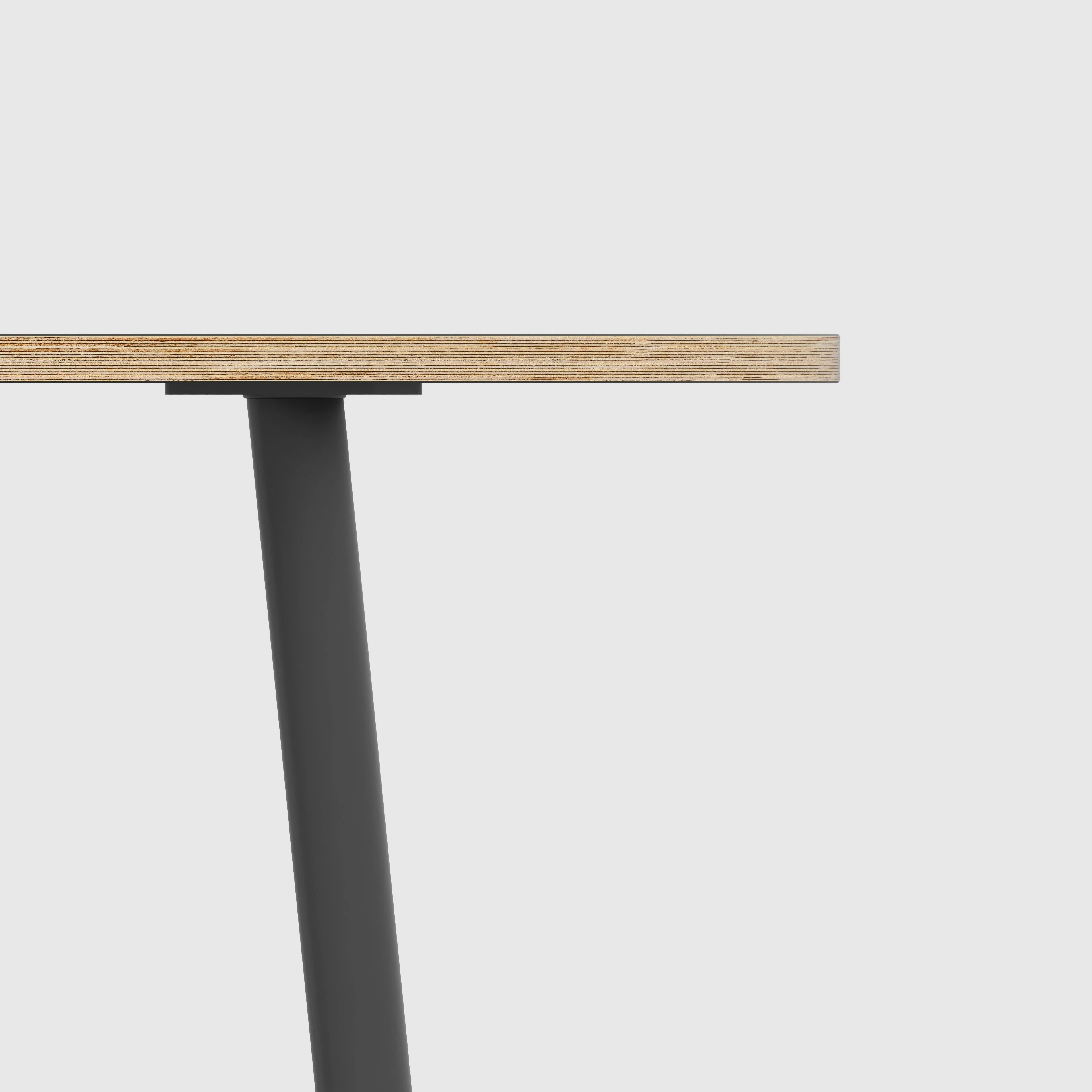 Plywood Round Table with Black Round Single Pin Legs - Formica Levante Orange - 1200(dia) x 735(h) - Image 4