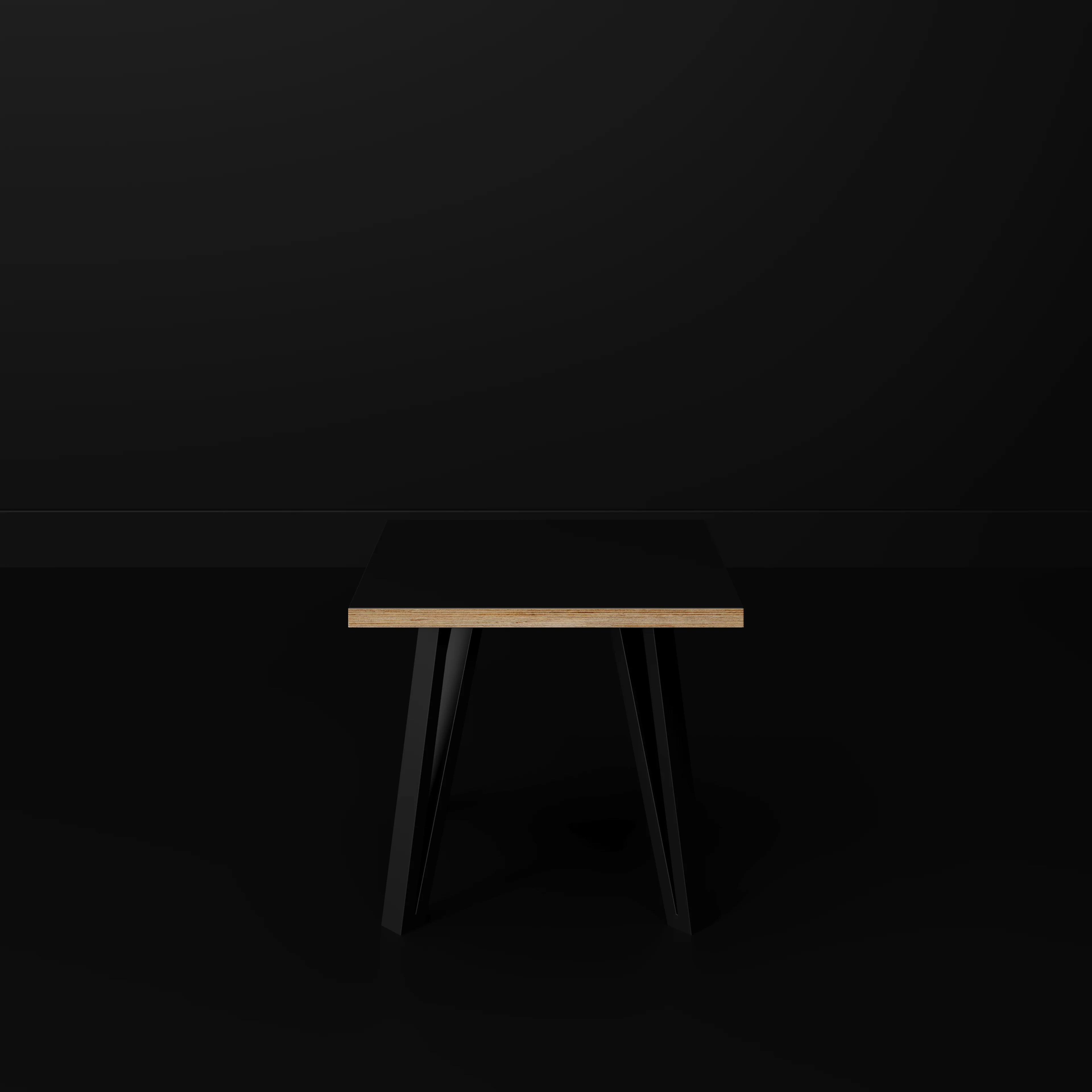 Plywood Side Table with Black Box Hairpin Legs - Formica Diamond Black - 500(w) x 500(d) x 425(h) - Image 2