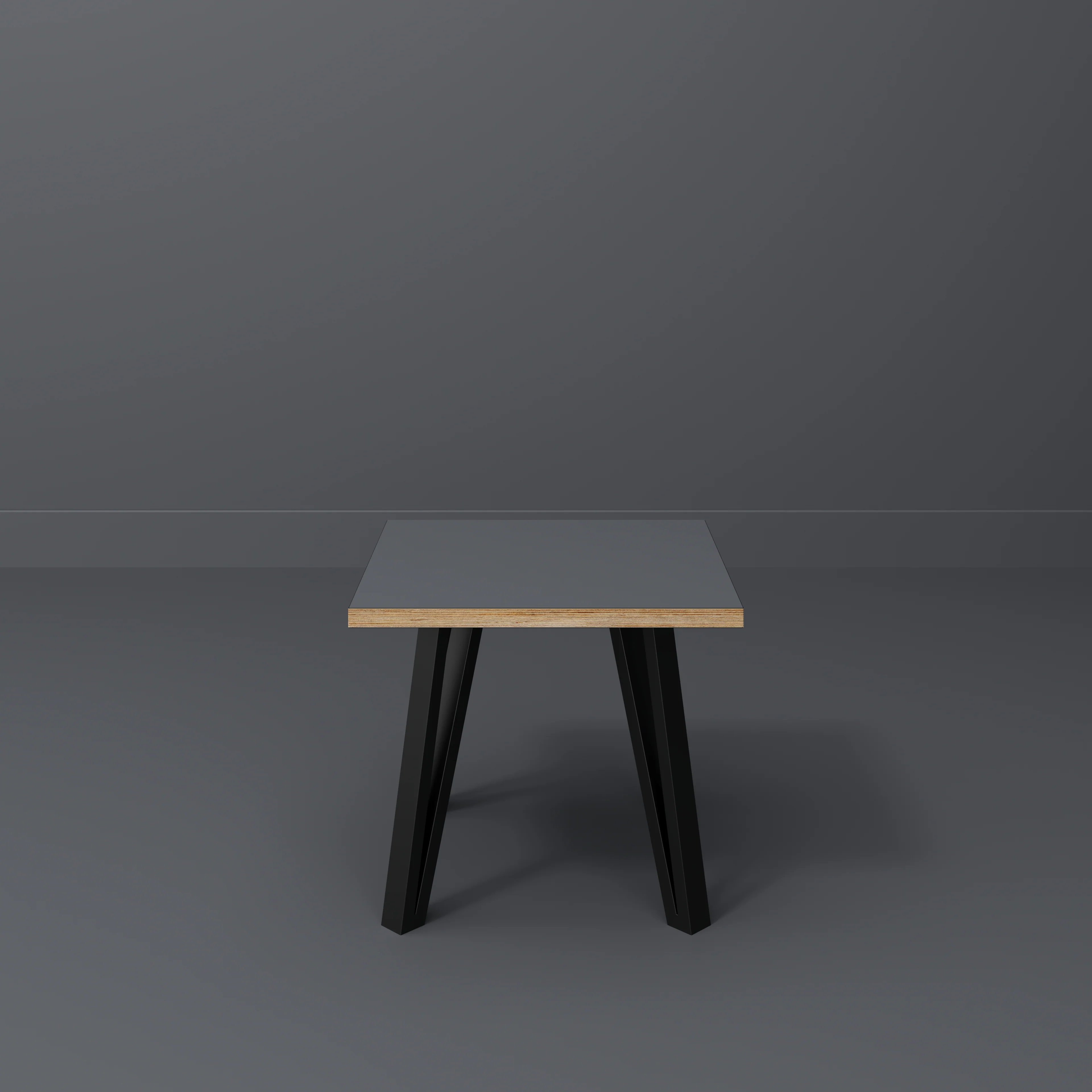 Plywood Side Table with Black Box Hairpin Legs - Formica Tornado Grey - 500(w) x 500(d) x 425(h) - Image 2
