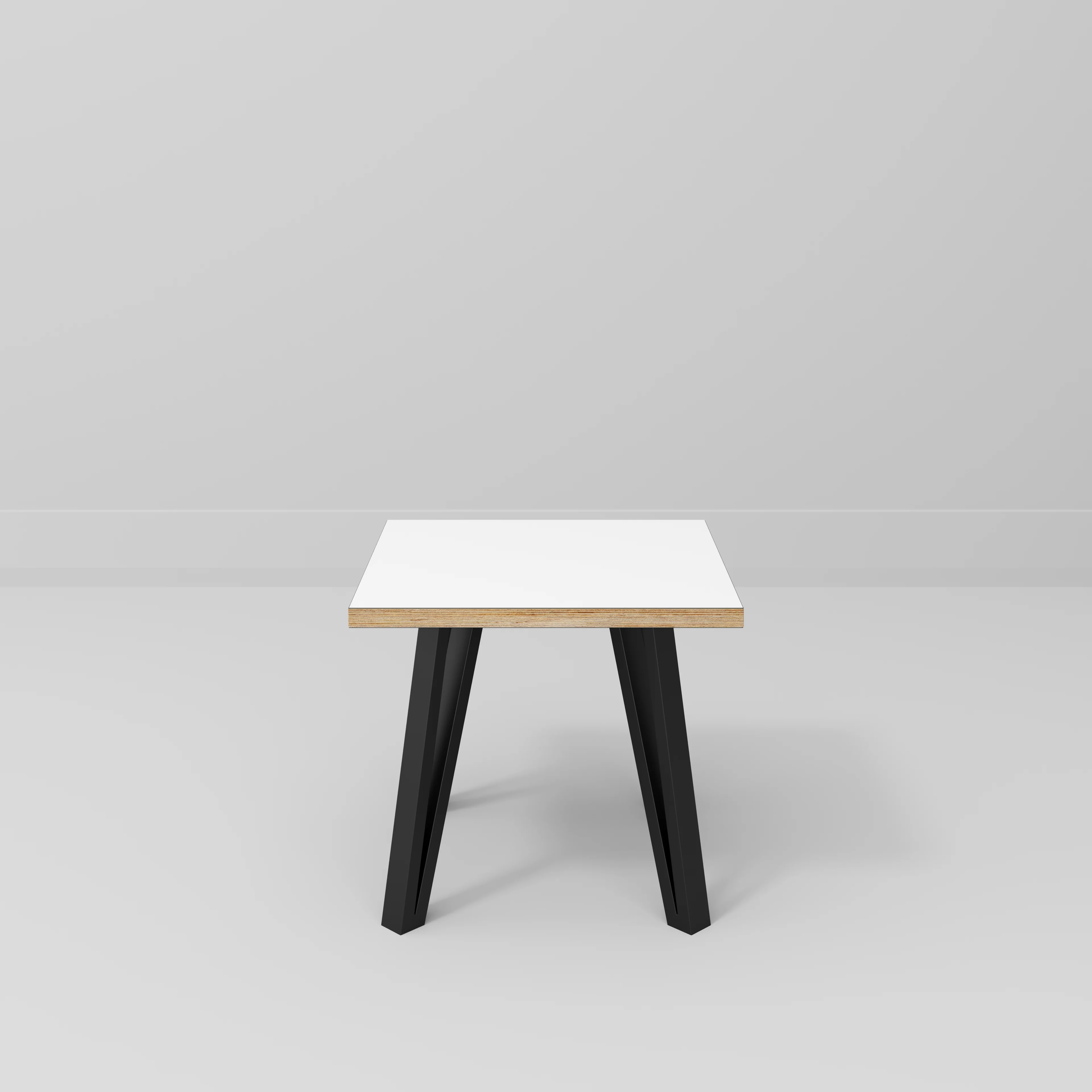 Plywood Side Table with Black Box Hairpin Legs - Formica White - 500(w) x 500(d) x 425(h) - Image 2