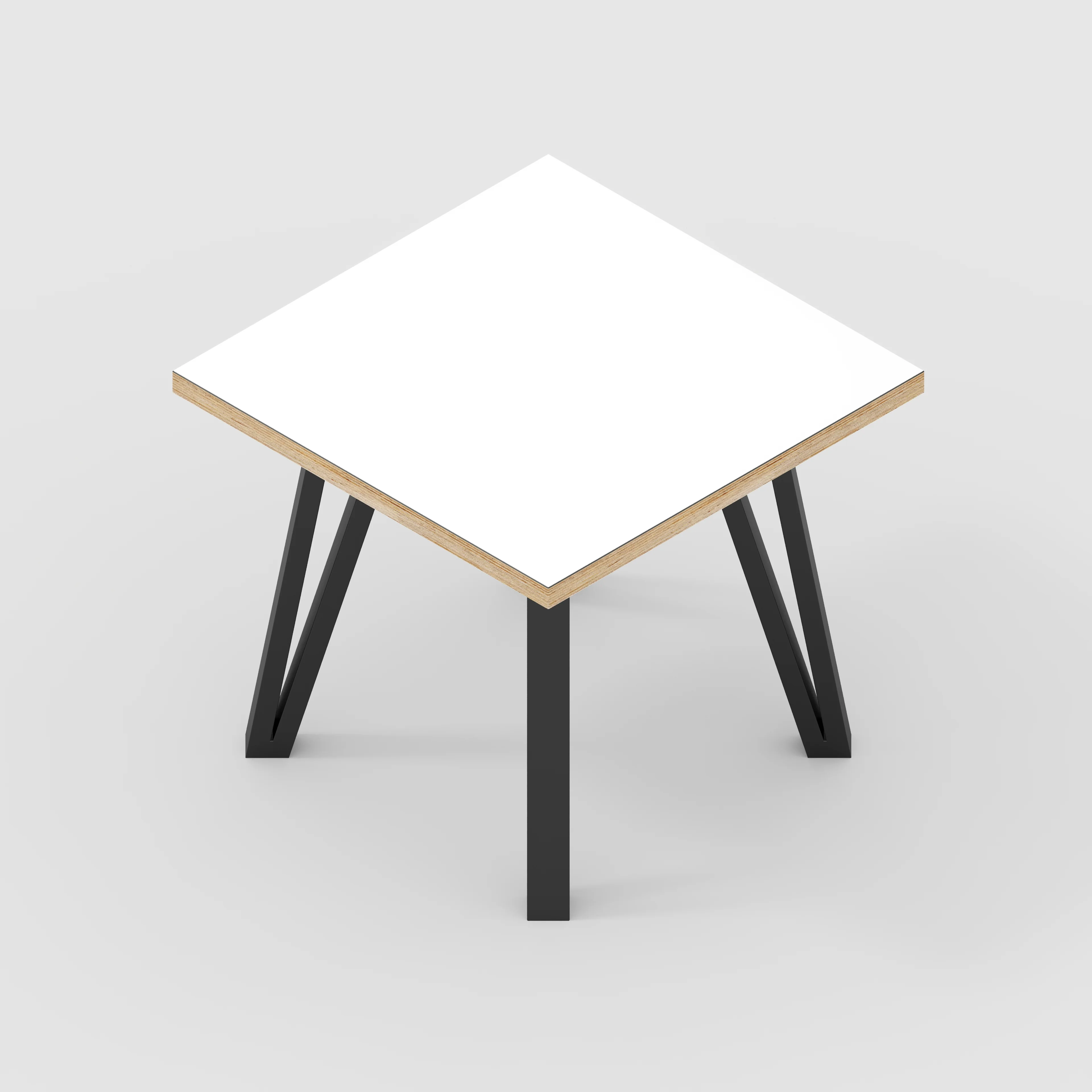 Plywood Side Table with Black Box Hairpin Legs - Formica White - 500(w) x 500(d) x 425(h) - Image 5