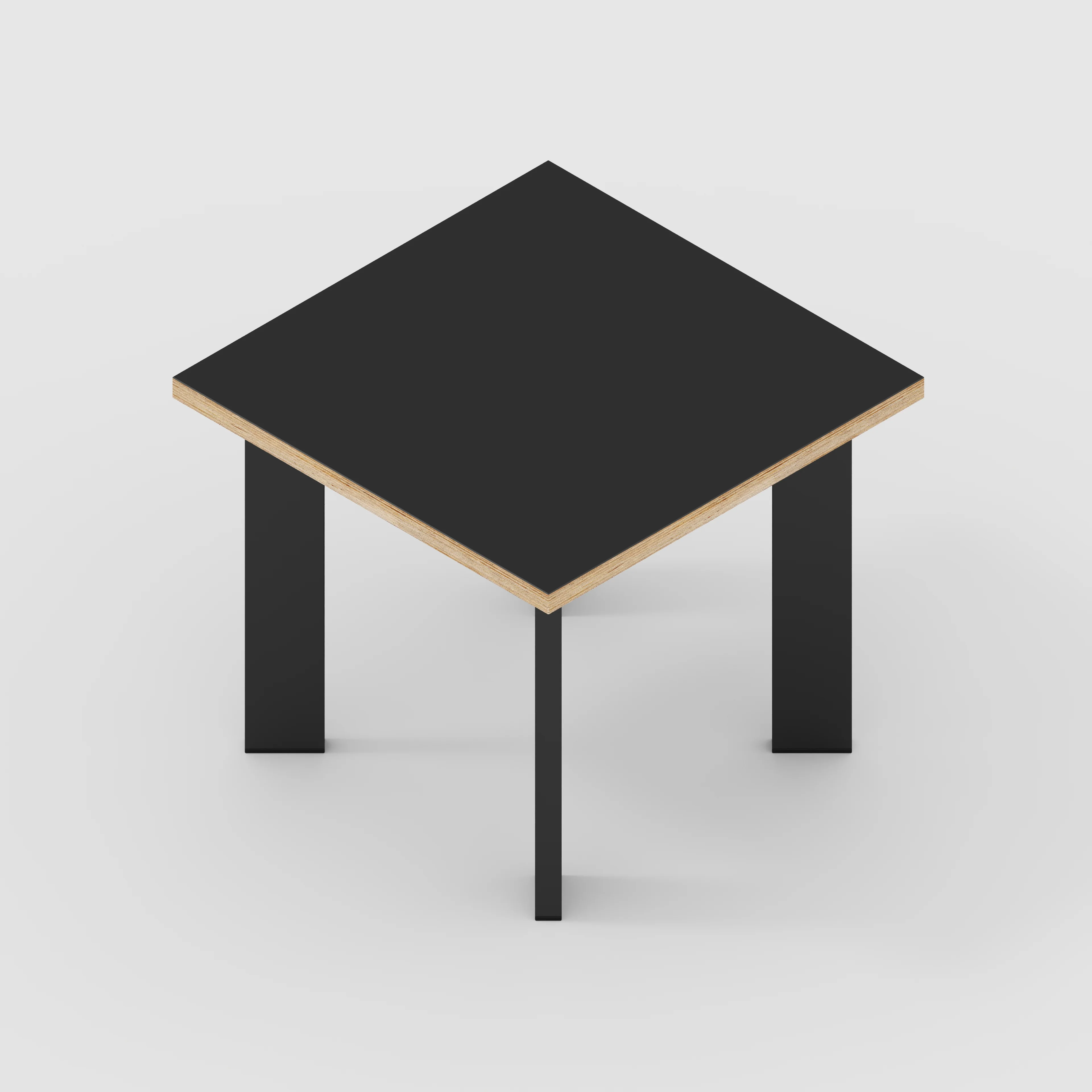 Plywood Side Table with Rectangular Single Pin Legs - Formica Diamond Black - 500(w) x 500(d) x 425(h) - Image 4