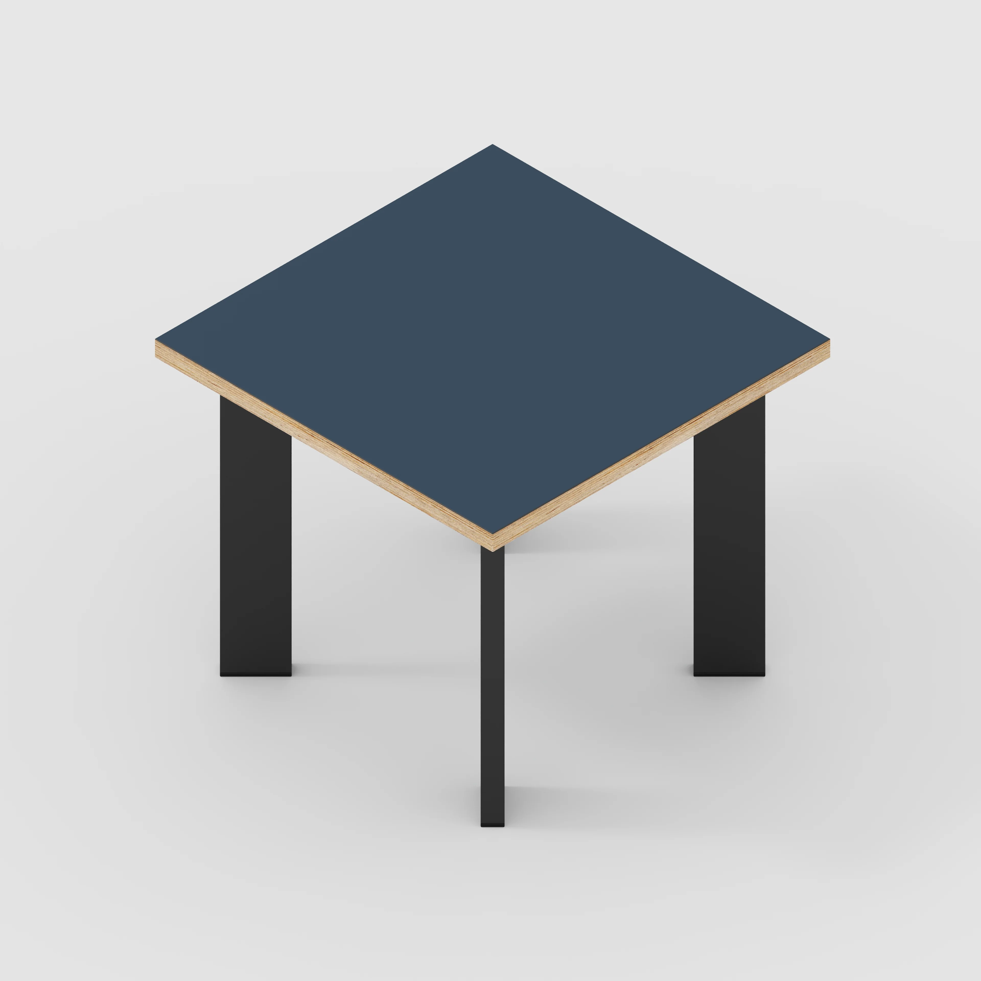 Plywood Side Table with Rectangular Single Pin Legs - Formica Night Sea Blue - 500(w) x 500(d) x 425(h) - Image 4