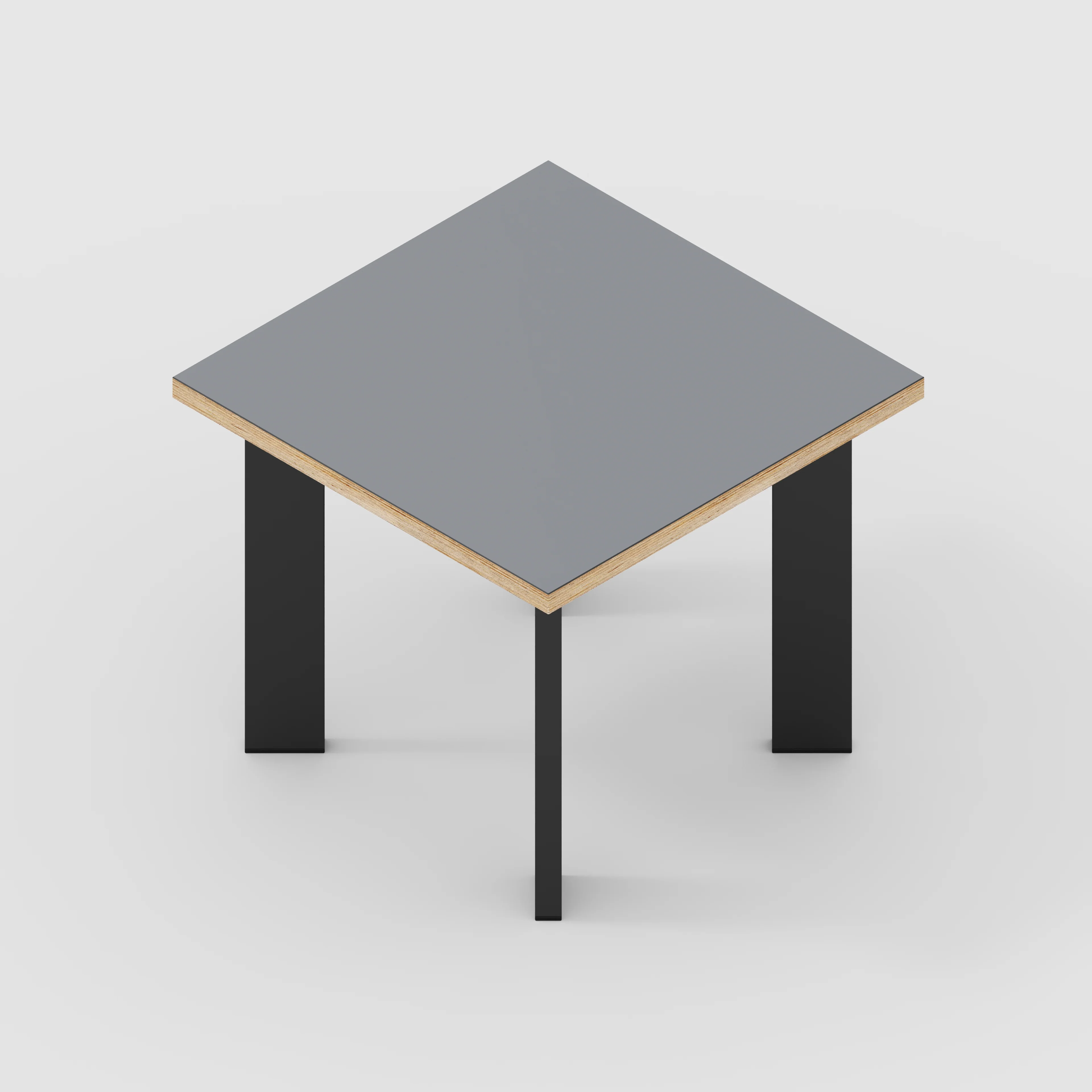 Plywood Side Table with Rectangular Single Pin Legs - Formica Tornado Grey - 500(w) x 500(d) x 425(h) - Image 4