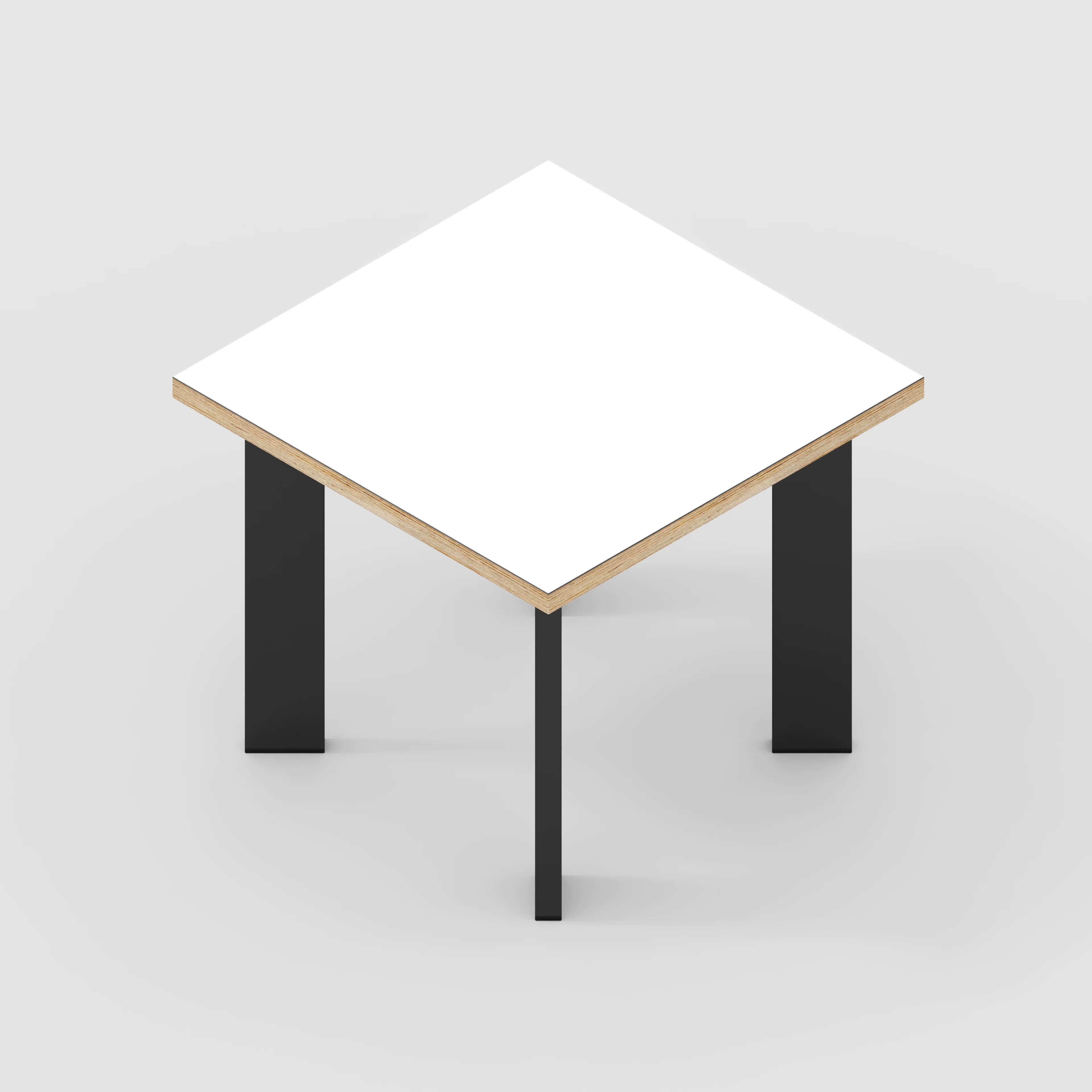 Plywood Side Table with Rectangular Single Pin Legs - Formica White - 500(w) x 500(d) x 425(h) - Image 4