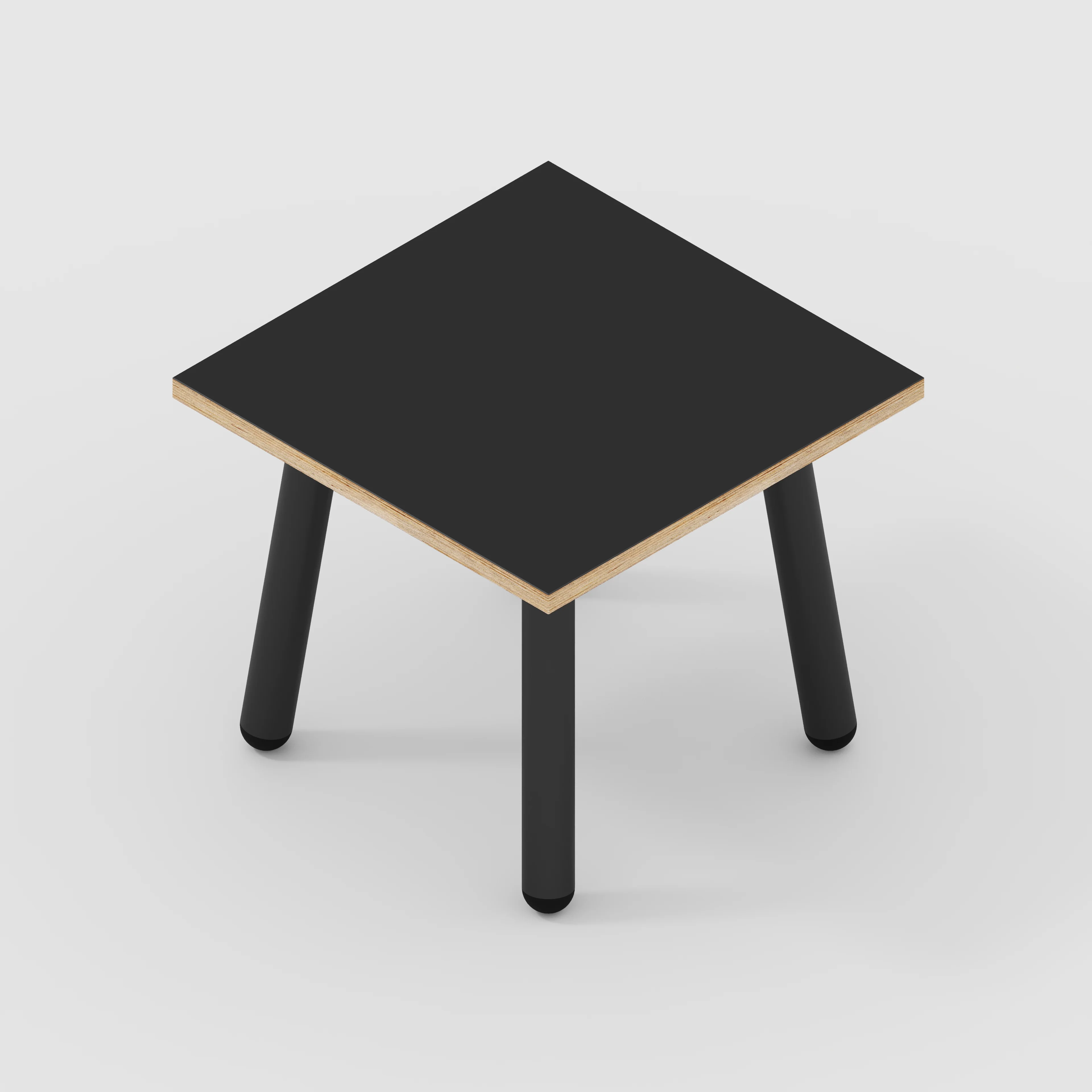 Plywood Side Table with Round Single Pin Legs - Formica Diamond Black - 500(w) x 500(d) x 425(h) - Image 4