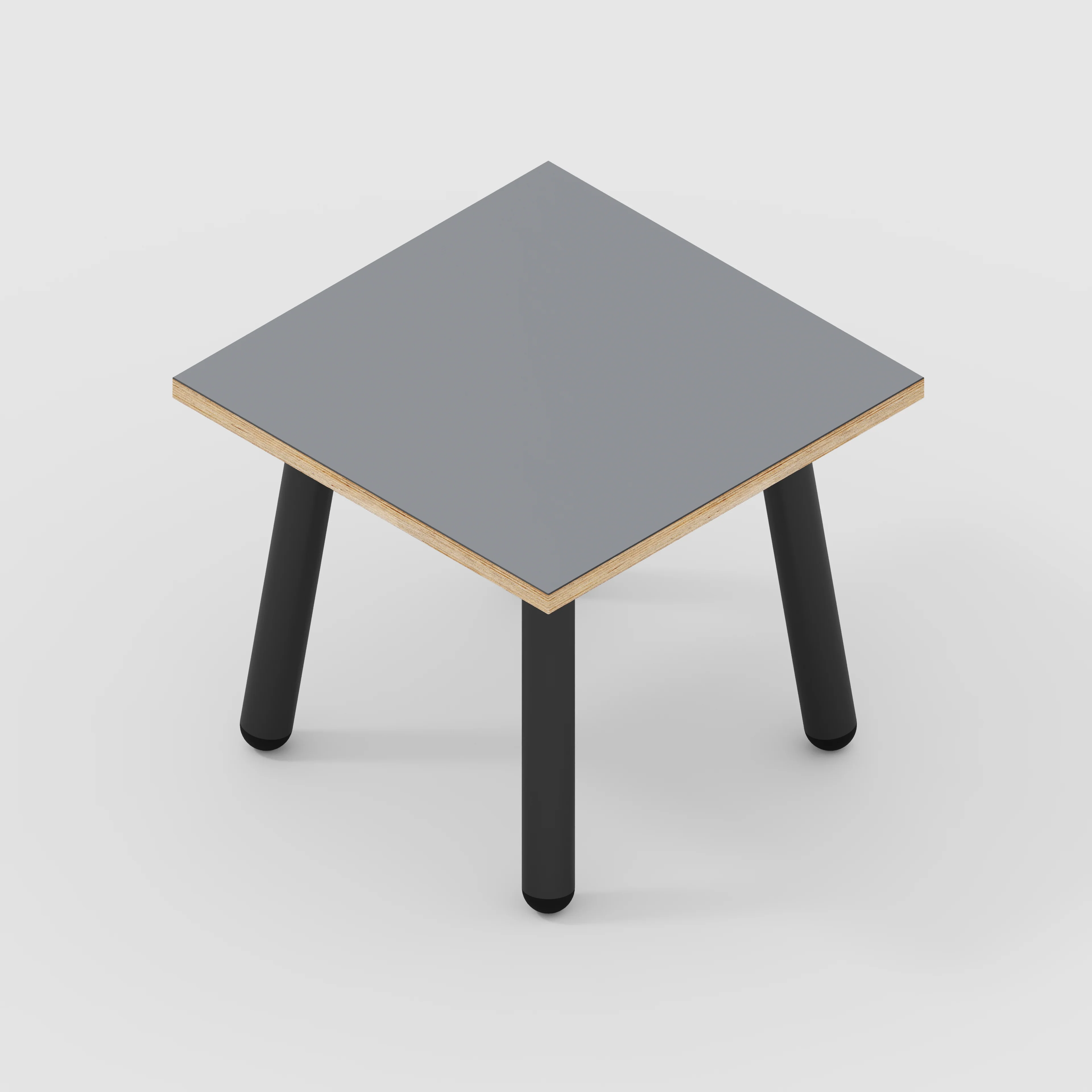 Plywood Side Table with Round Single Pin Legs - Formica Tornado Grey - 500(w) x 500(d) x 425(h) - Image 4