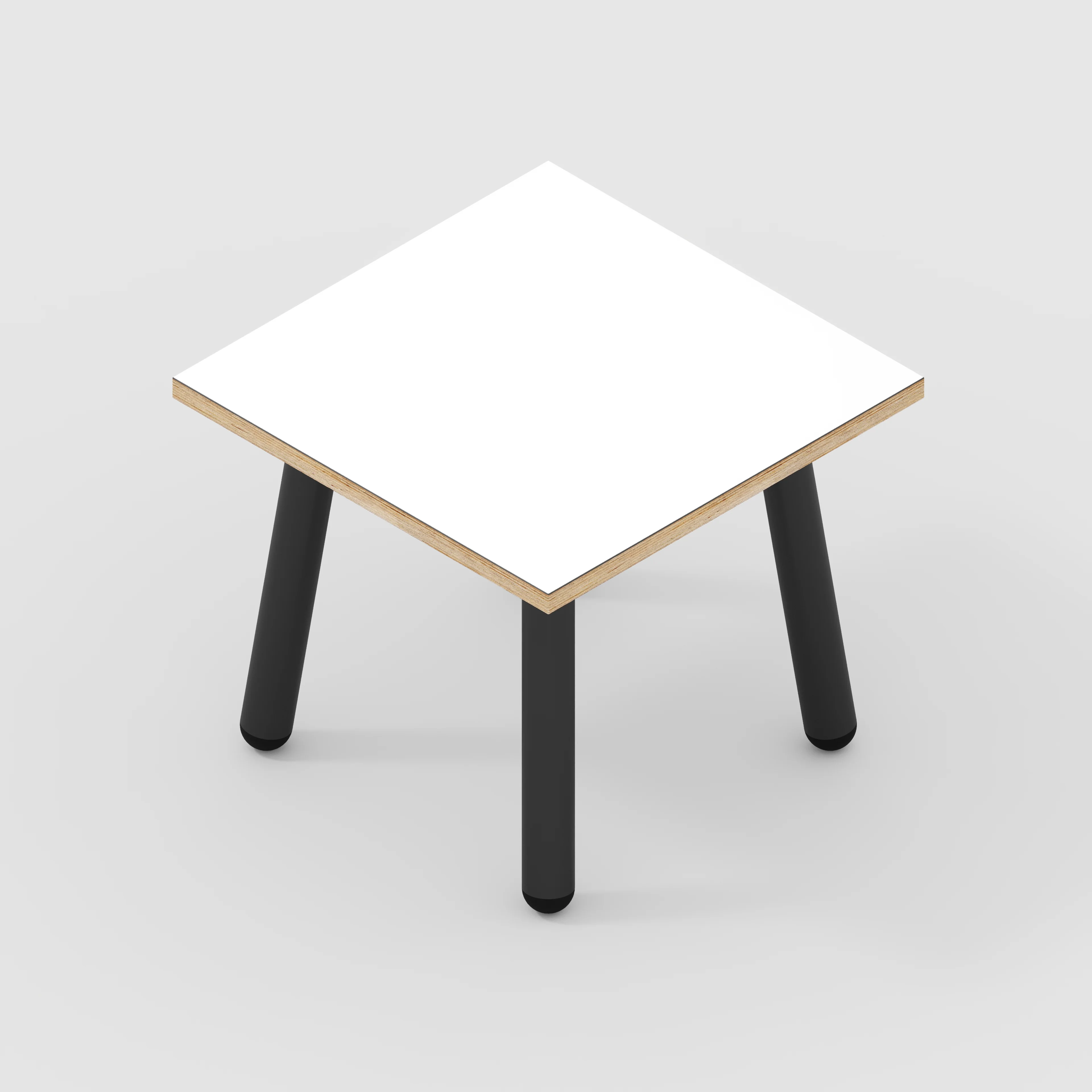Plywood Side Table with Round Single Pin Legs - Formica White - 500(w) x 500(d) x 425(h) - Image 4