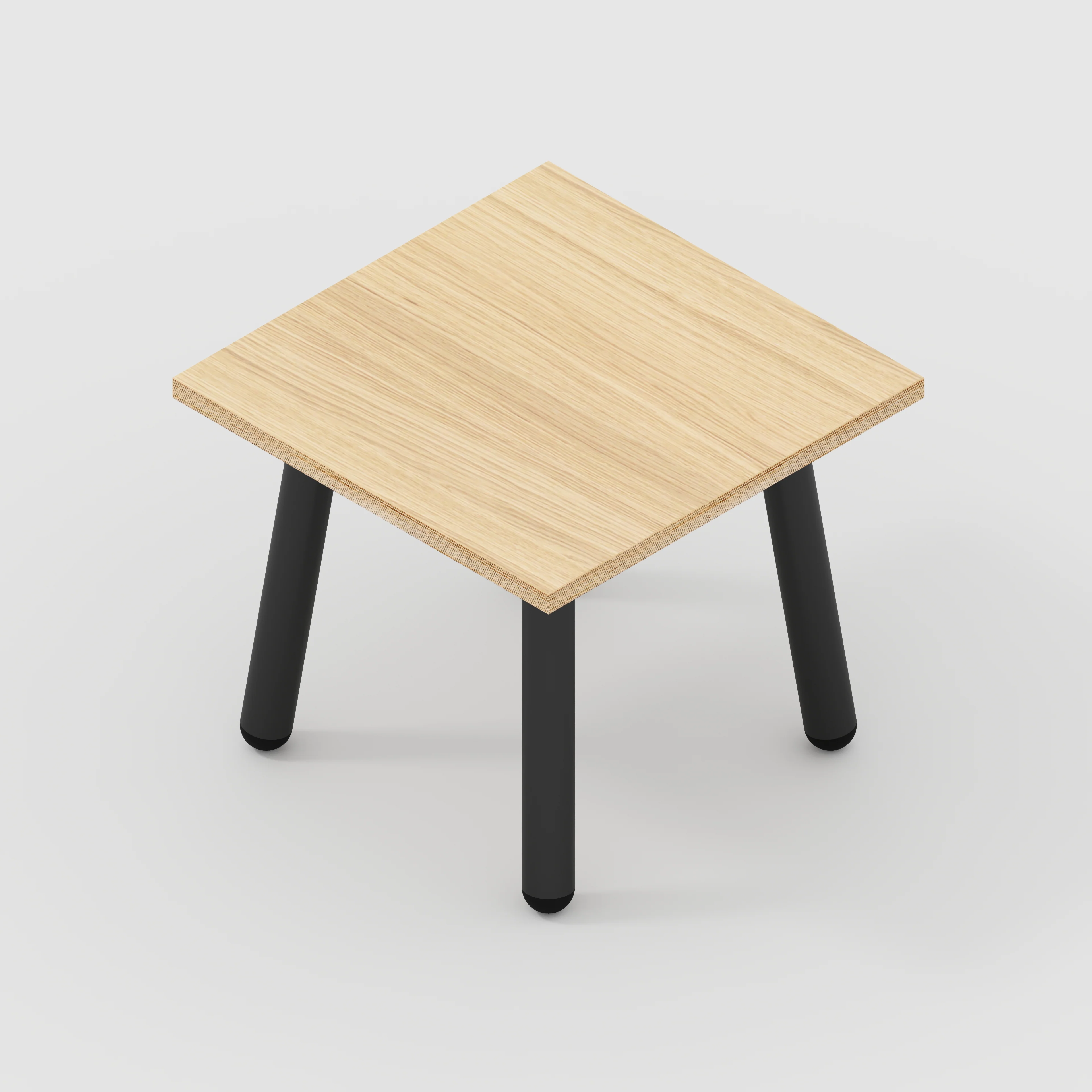 Plywood Side Table with Round Single Pin Legs - Plywood Oak - 500(w) x 500(d) x 425(h) - Image 4
