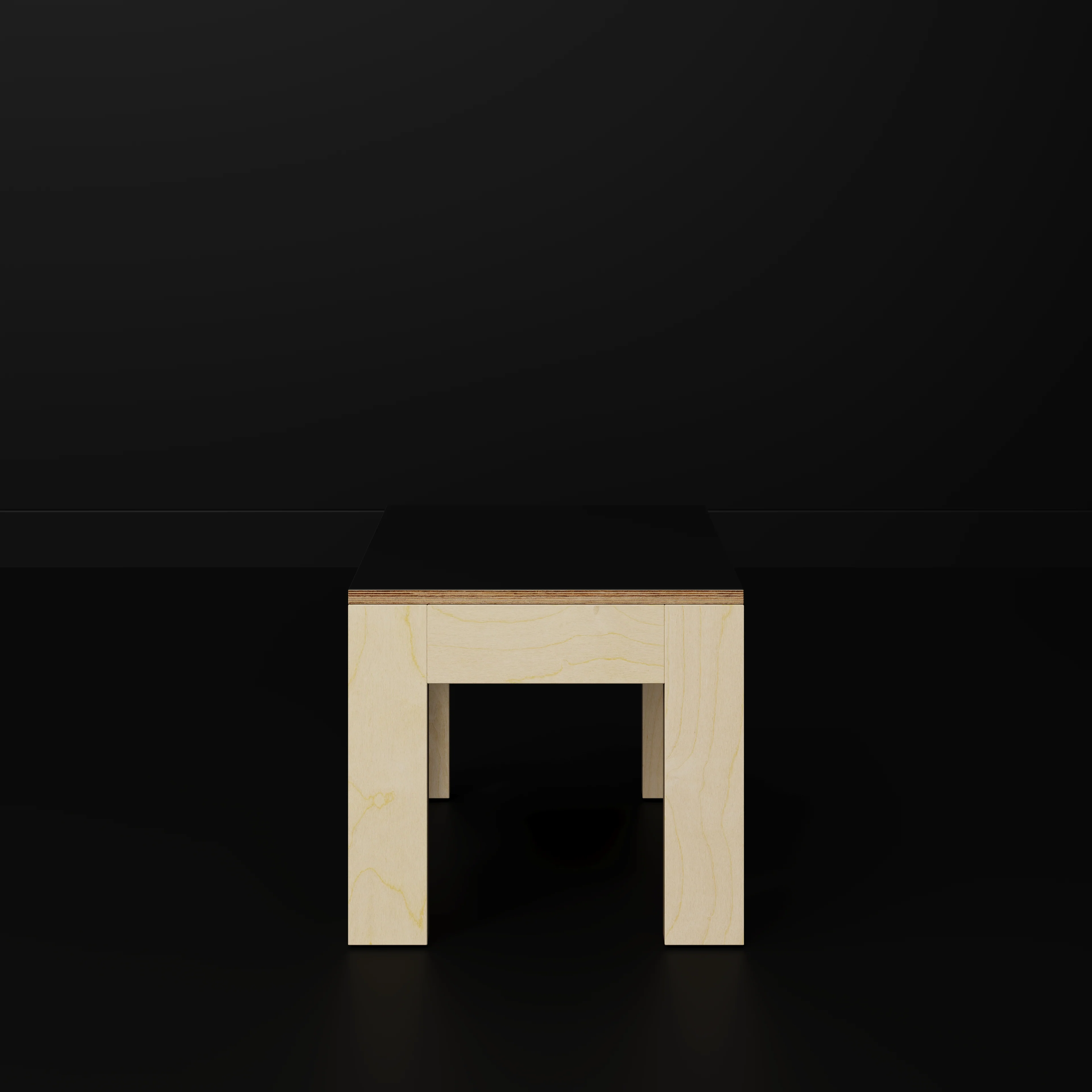 Plywood Side Table with Solid Frame - Formica Diamond Black - 500(w) x 500(d) x 450(h) - Image 2