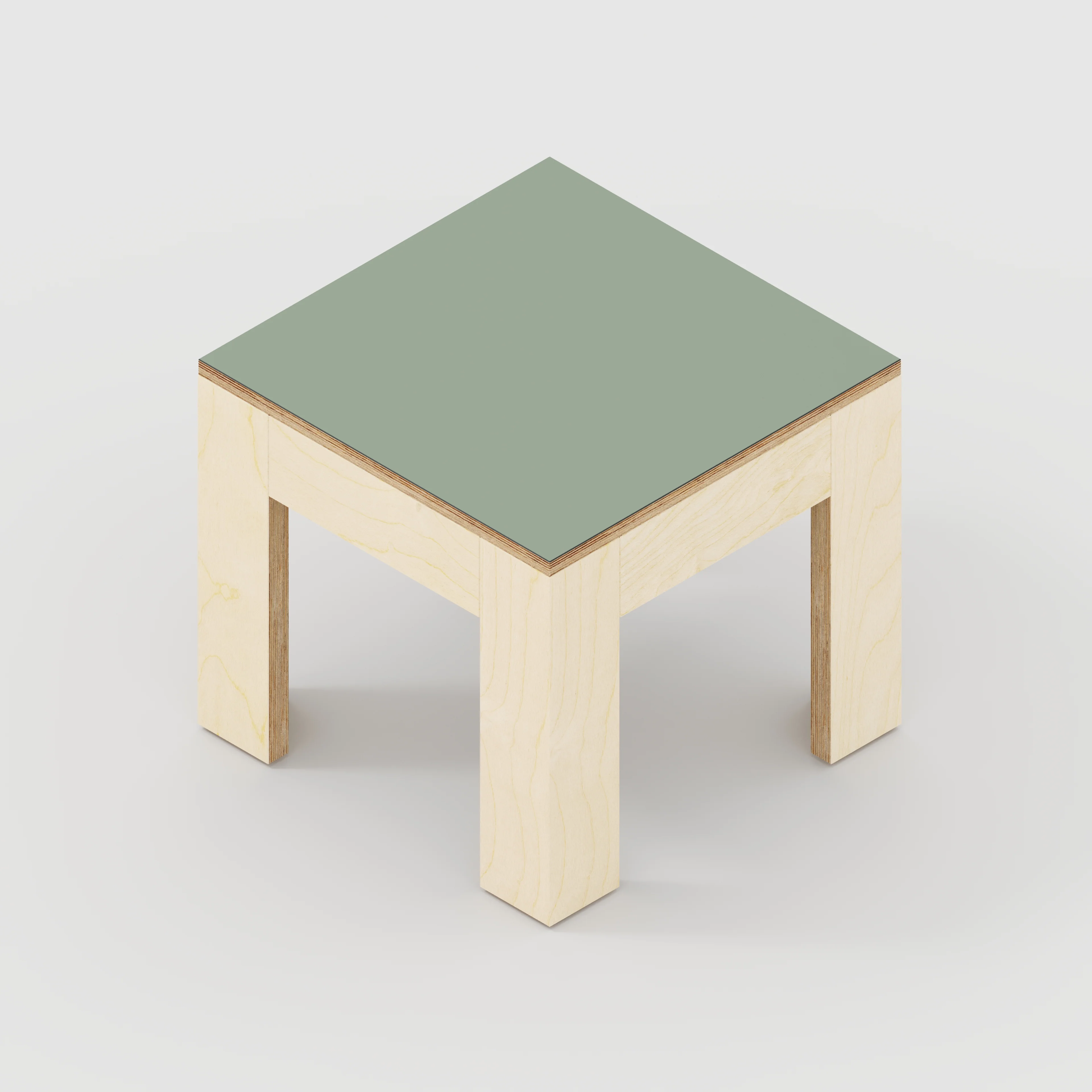 Plywood Side Table with Solid Frame - Formica Green Slate - 500(w) x 500(d) x 450(h) - Image 5