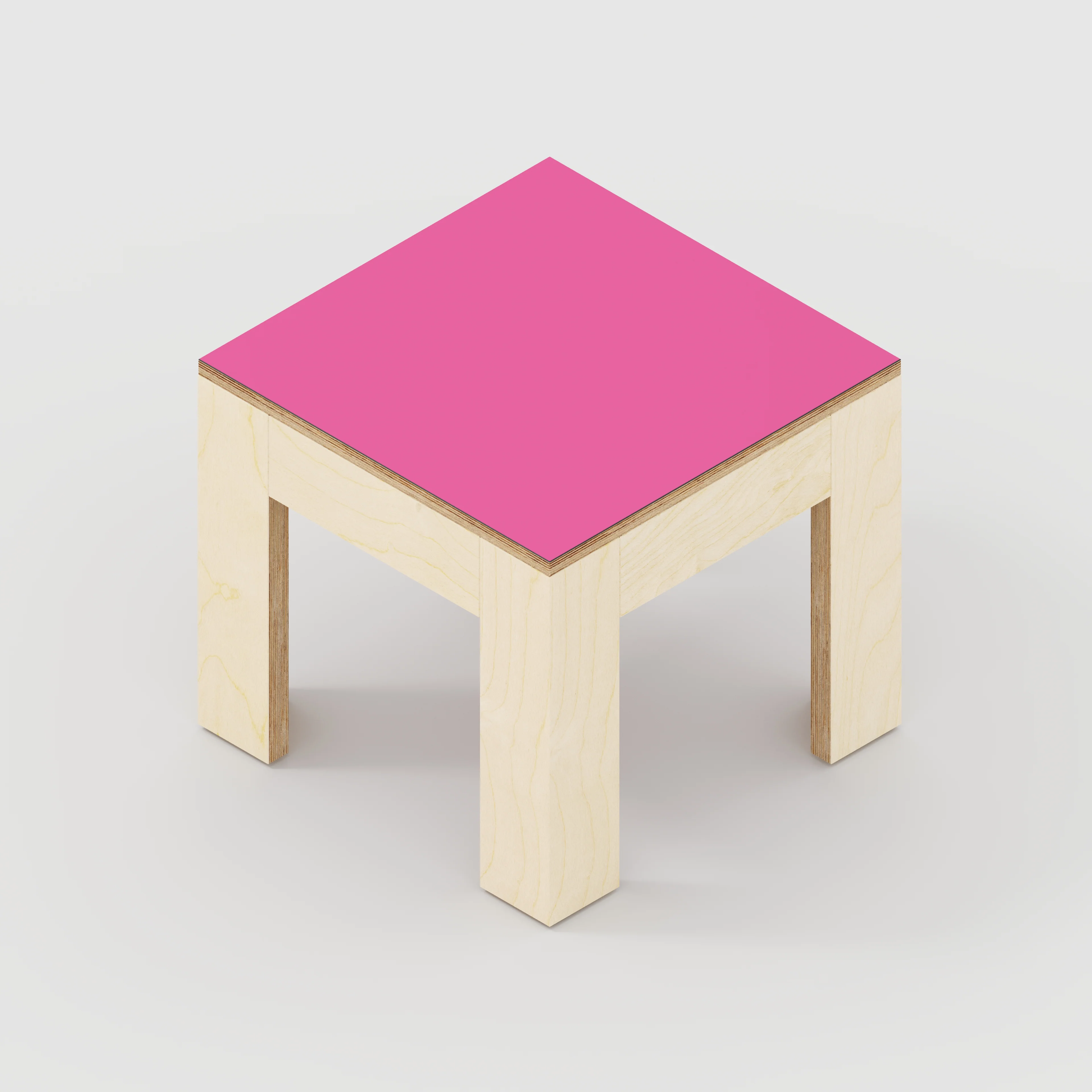 Plywood Side Table with Solid Frame - Formica Juicy Pink - 500(w) x 500(d) x 450(h) - Image 5