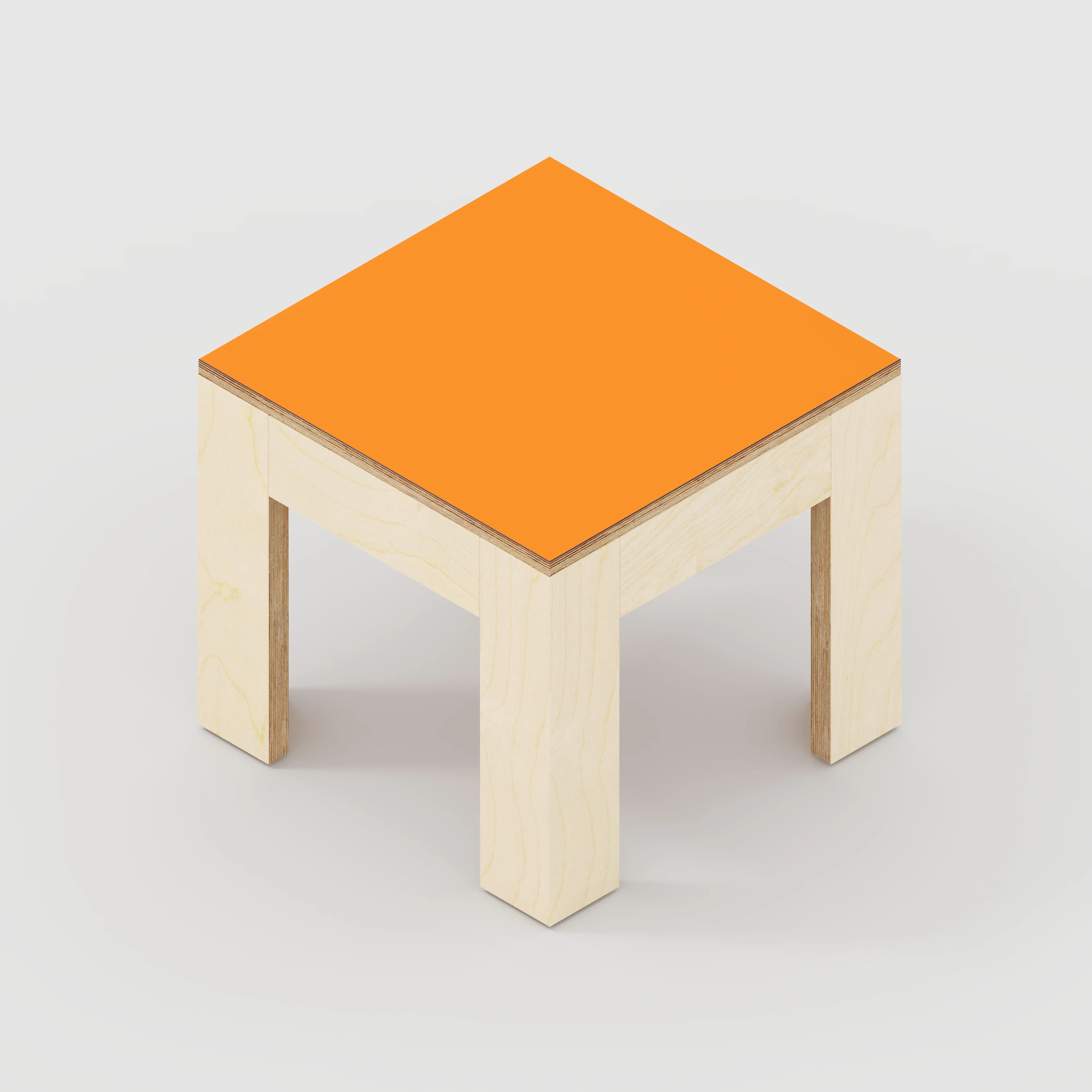 Plywood Side Table with Solid Frame - Formica Levante Orange - 500(w) x 500(d) x 450(h) - Image 5