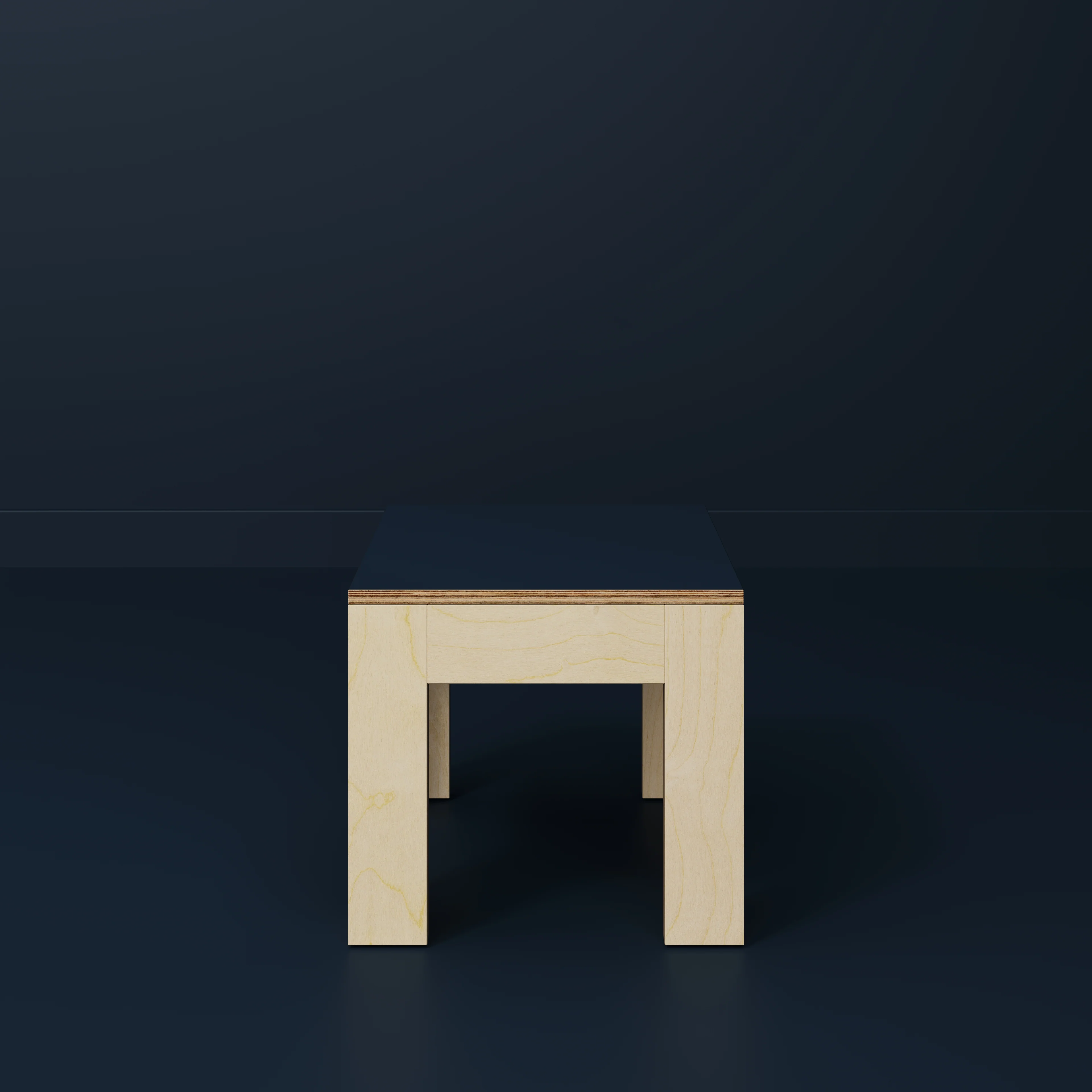 Plywood Side Table with Solid Frame - Formica Night Sea Blue - 500(w) x 500(d) x 450(h) - Image 2